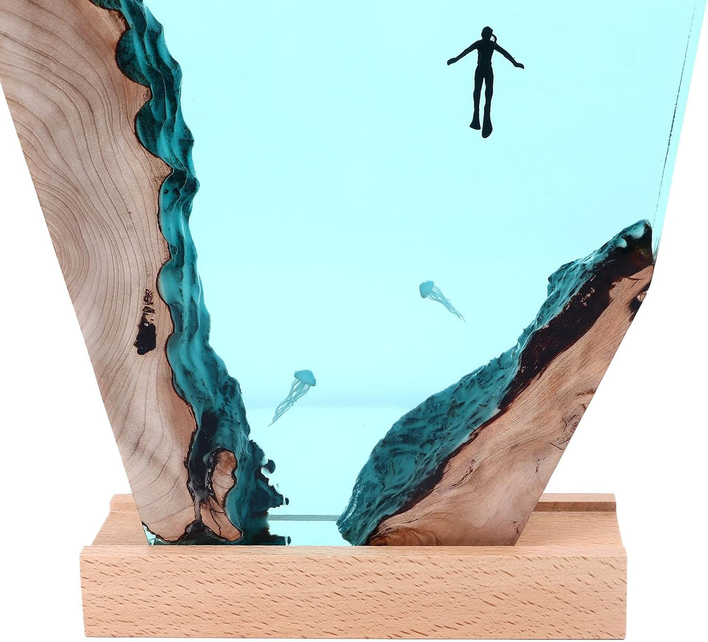 Multicoloured Resin Whale Diver Decorative Night Light Lamp for Home Decor DEMO