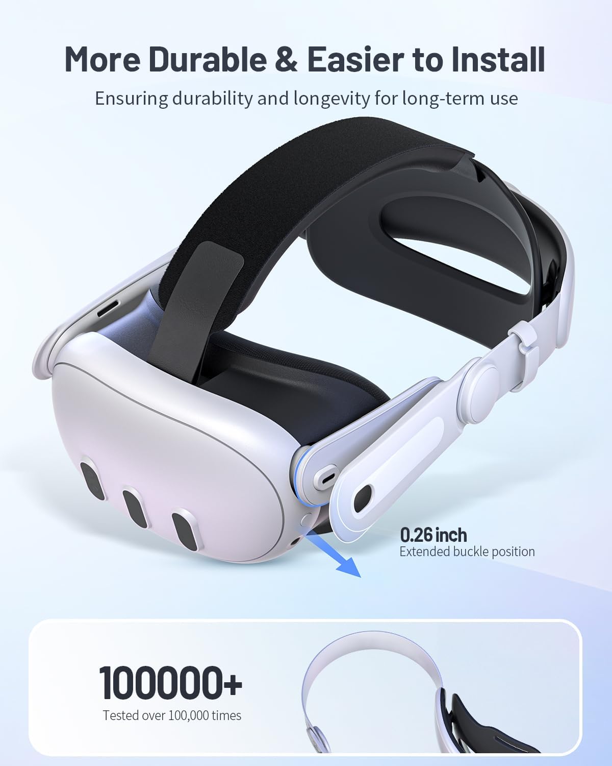 Zybervr Comfort VR Headset Elite Strap for Oculus Quest 3 Accessories White NEW