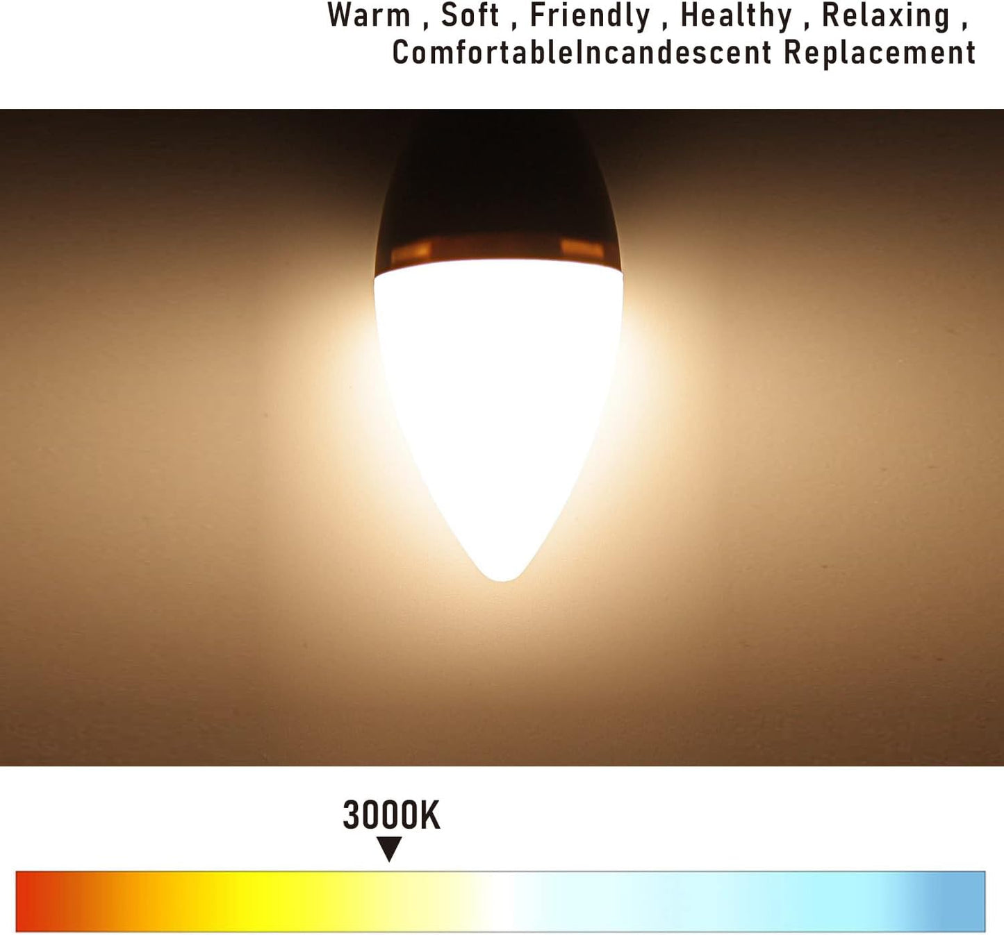 FEILEMAN E14 LED Light Bulbs 8W Super Bright Warm White 3000K for Home DEMO