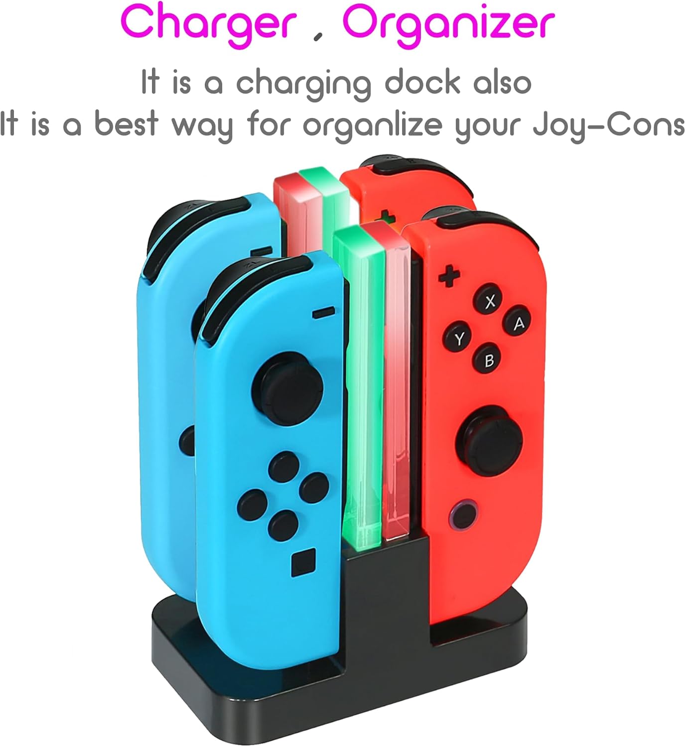 INNVO 4-in-1 Gaming Accessories Charging Dock for Nintendo Switch Joy-Con DEMO
