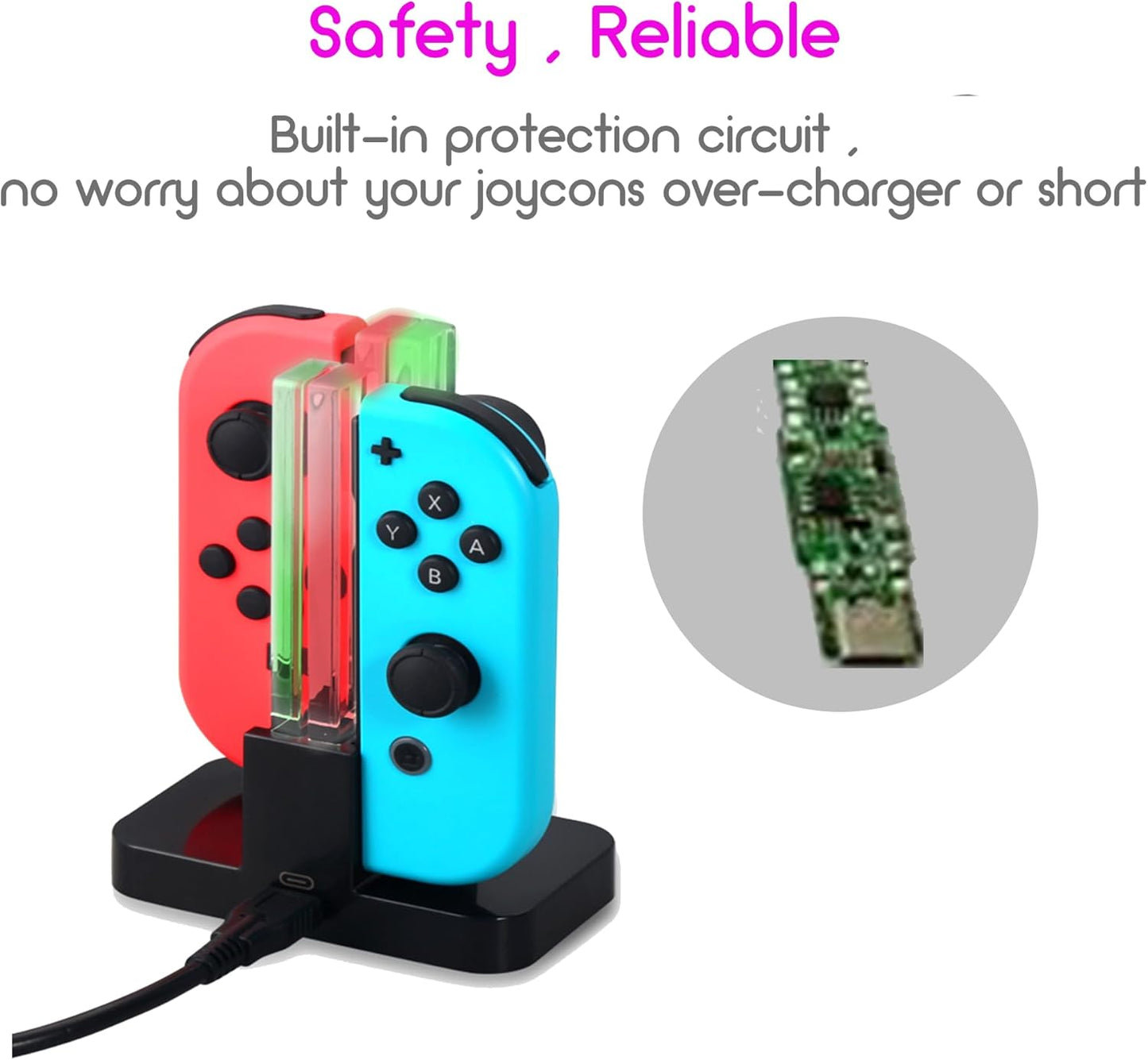 INNVO 4-in-1 Gaming Accessories Charging Dock for Nintendo Switch Joy-Con DEMO