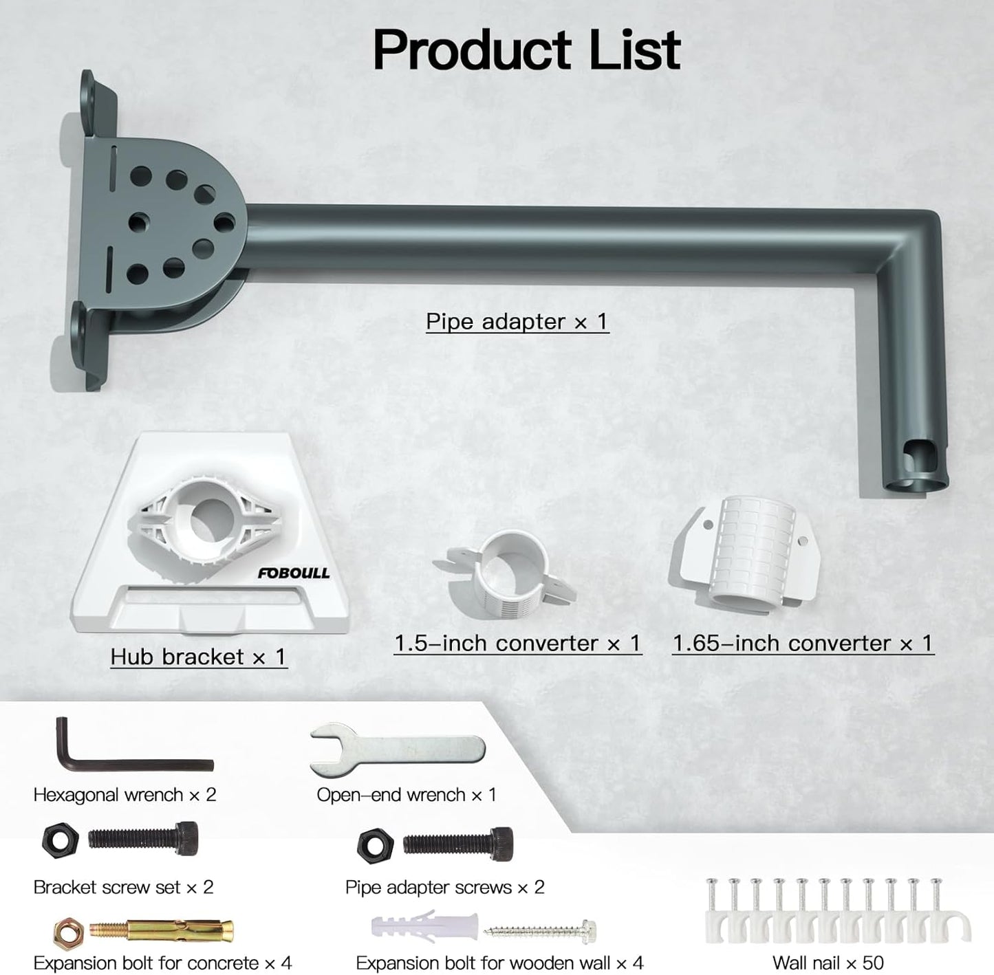 Foboull Metallic TV Wall & Ceiling Mount for Starlink GEN 3 Antenna Mast NEW