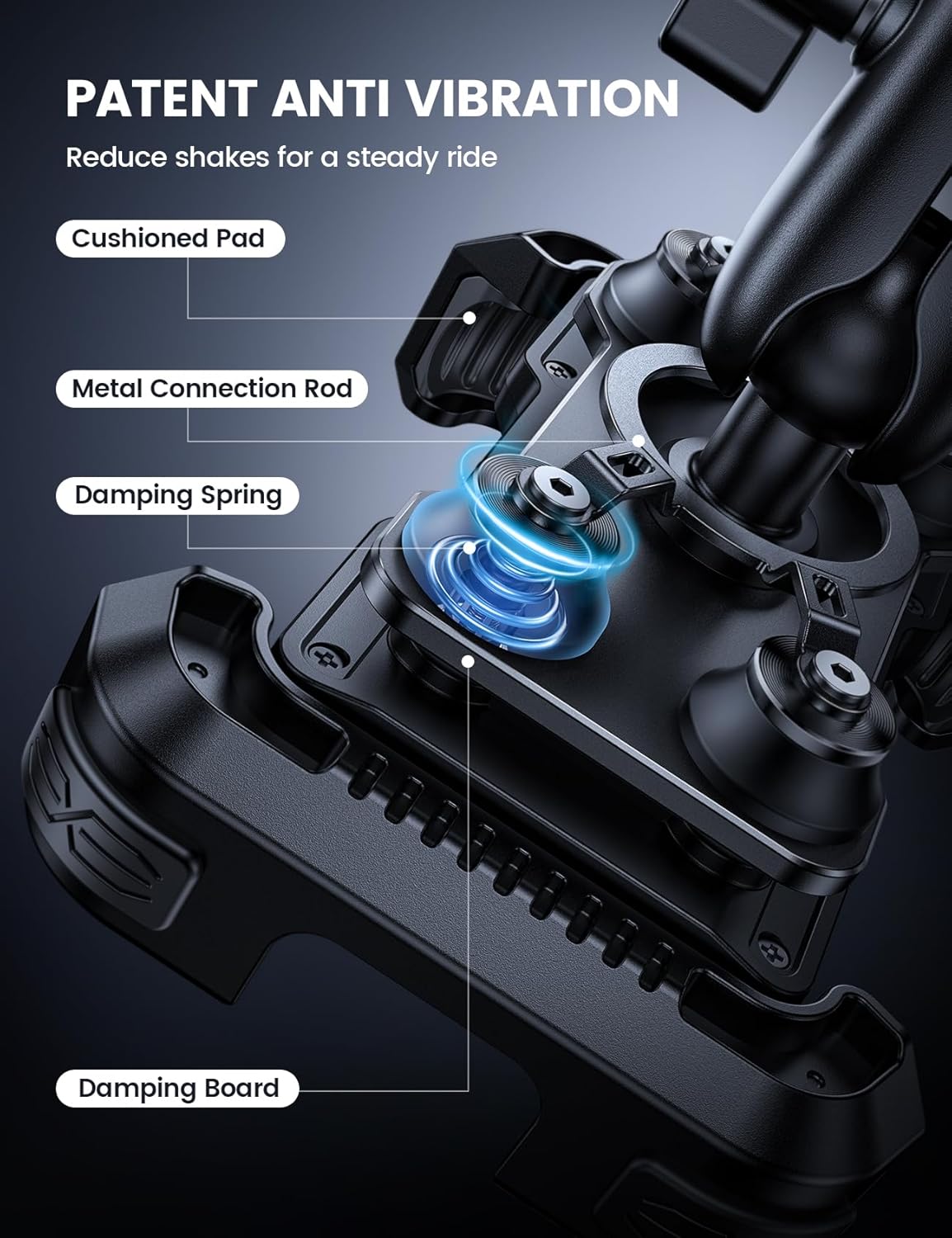 Lamicall Motorcycle Phone Holder Handlebar Mount Dual Vibration Dampener NEW