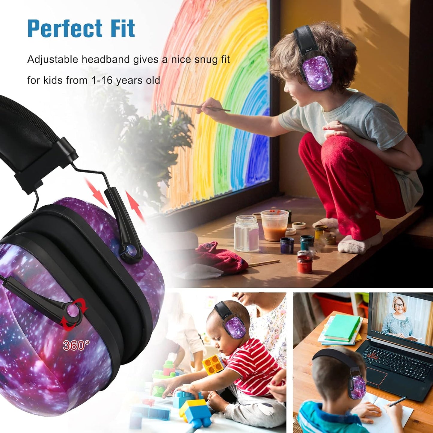 ProCase Noise Cancelling Headphones Hearing Protection Earmuffs Starry NEW