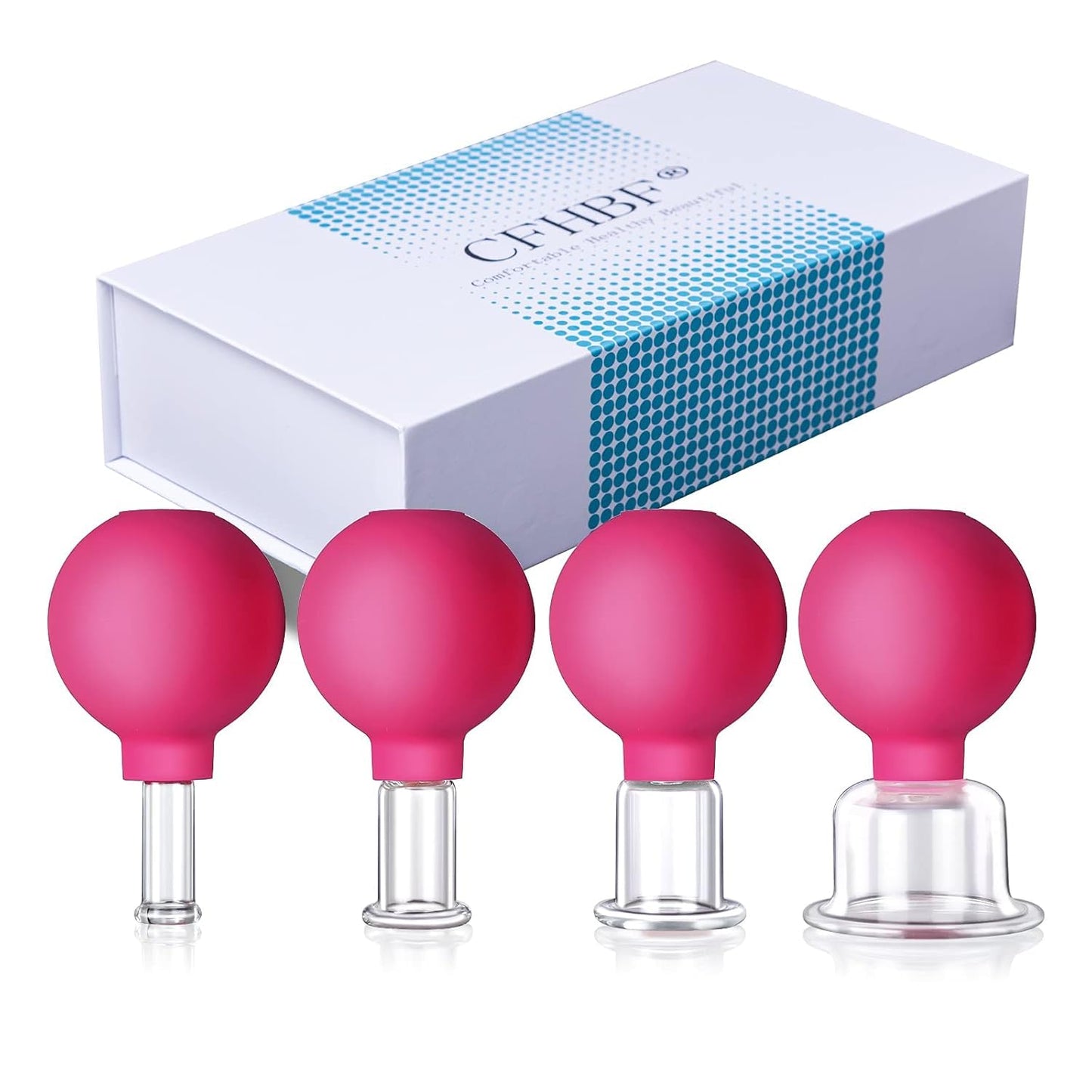 CFHBF Facial Cupping Therapy Set Glass Eye Face Vacuum Massage Anti Pink DEMO