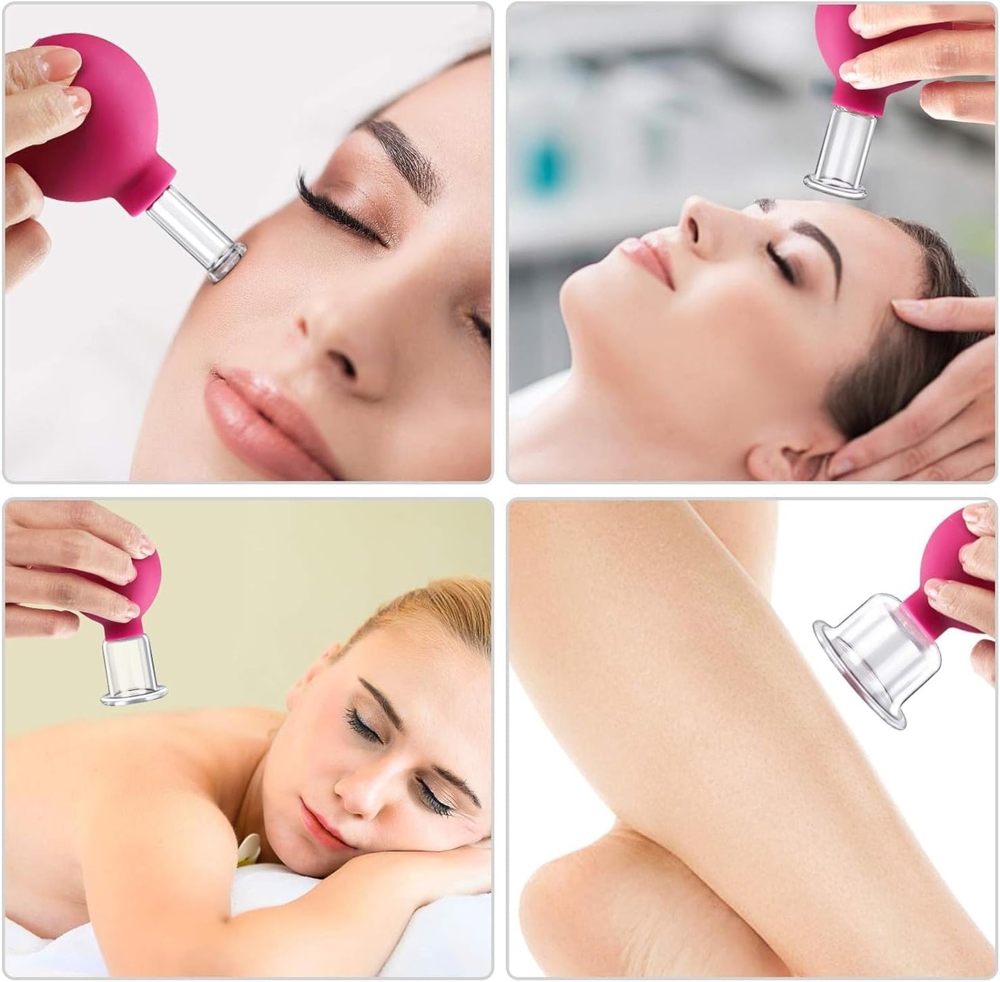 CFHBF Facial Cupping Therapy Set Glass Eye Face Vacuum Massage Anti Pink DEMO
