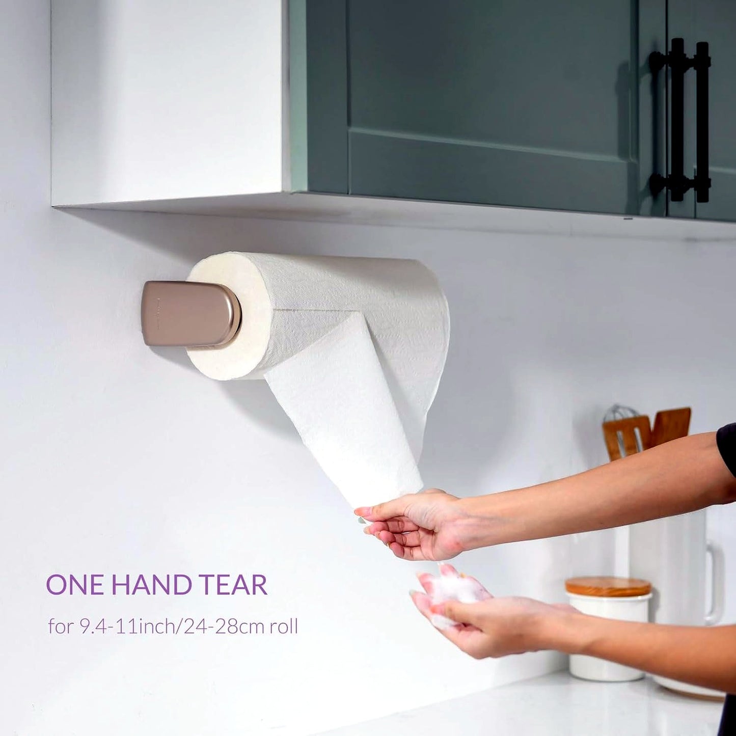 simpletome Paper Towel Holder with Adjustable Tension Arm for One-Handed NEW