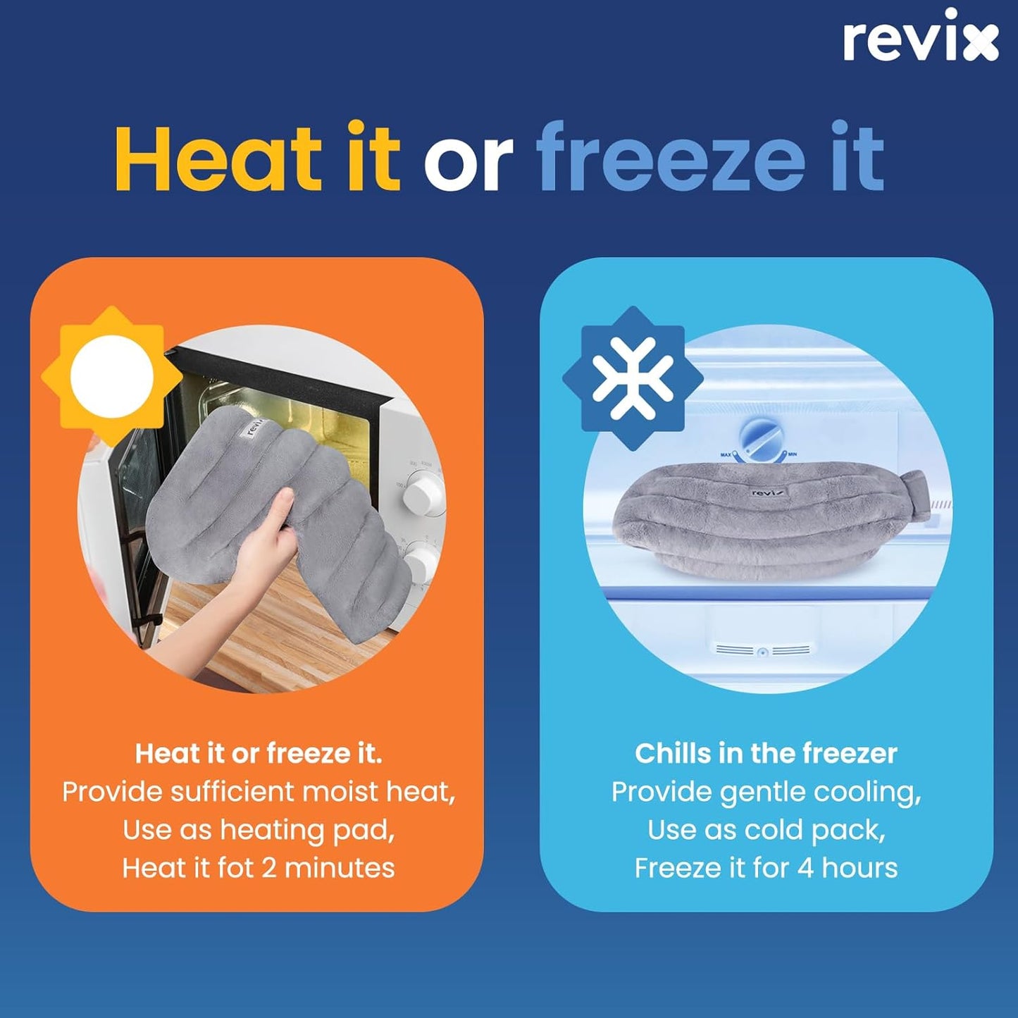 REVIX Microwavable Shoulder Heating Pad Moist Heat Therapy Gray Standard NEW
