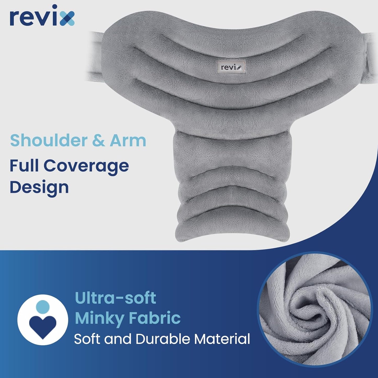 REVIX Microwavable Shoulder Heating Pad Moist Heat Therapy Gray Standard NEW