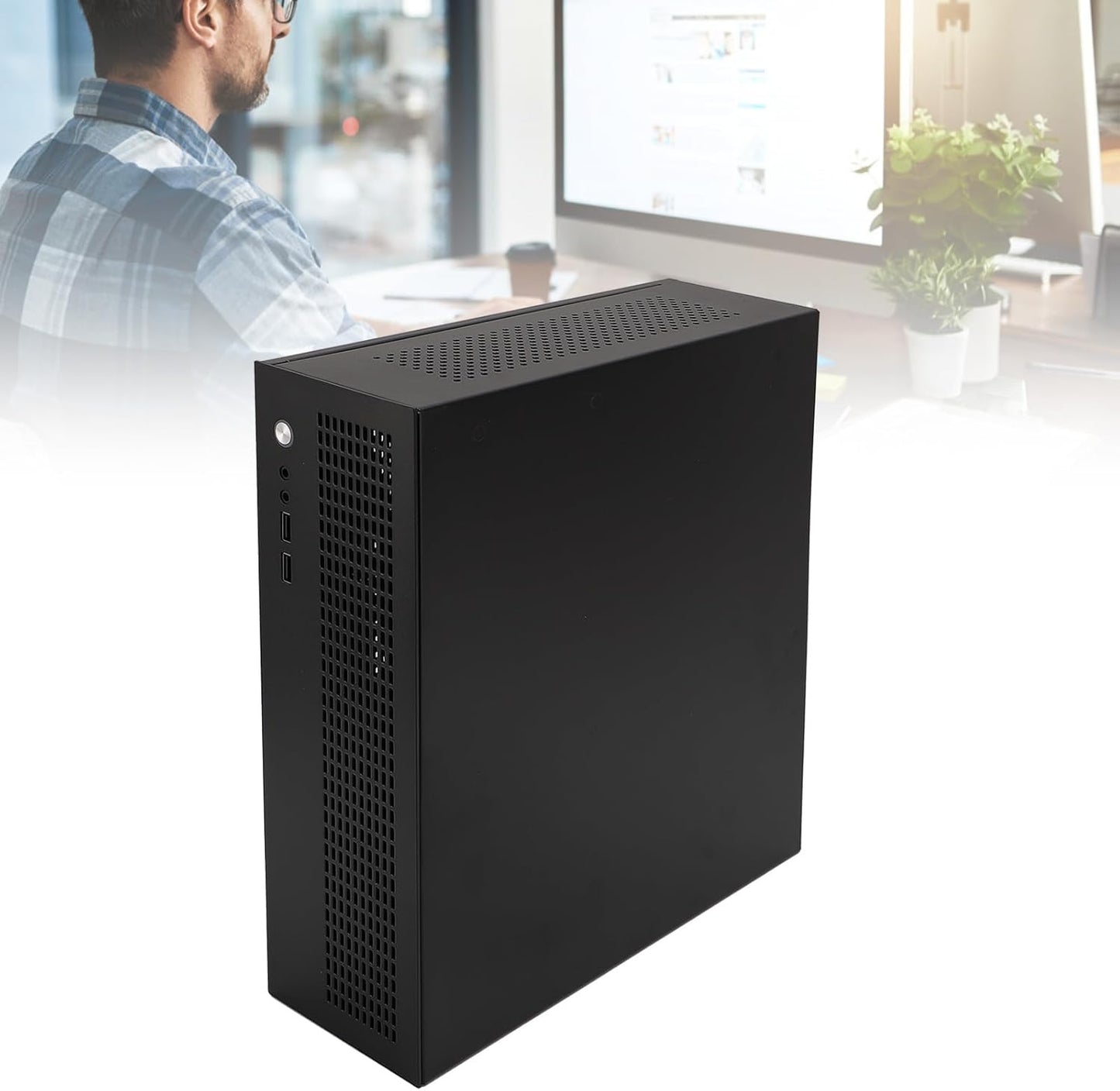 A-ONEBOX Mini Gaming PC Computer Case, Steel Body, Black, 307x96x278mm DEMO