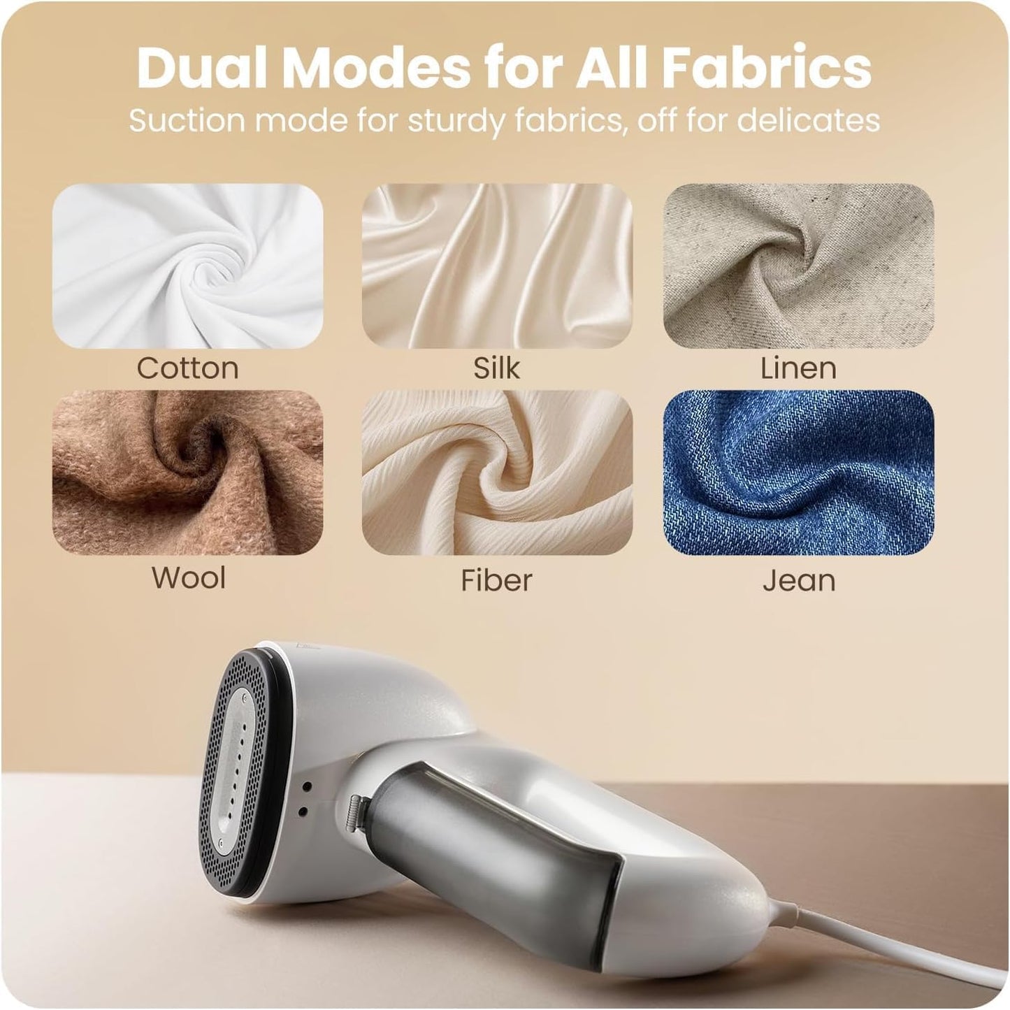 Neakasa 2-in-1 Handheld Clothes Steamer with 2300Pa Suction for Wrinkle DEMO