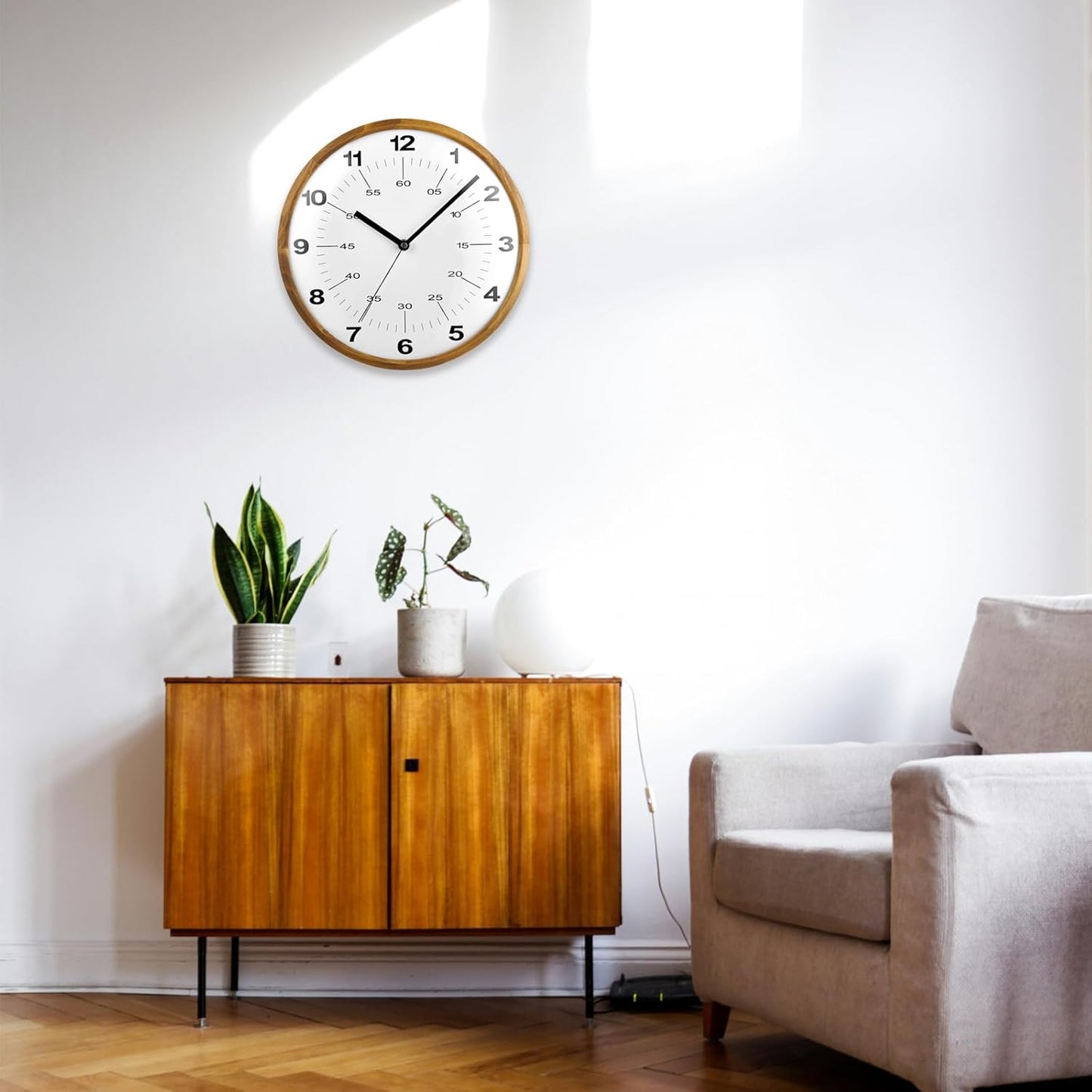 Tahitica 30cm Modern Quartz Wall Clock Silent Non-Ticking Decorative White NEW