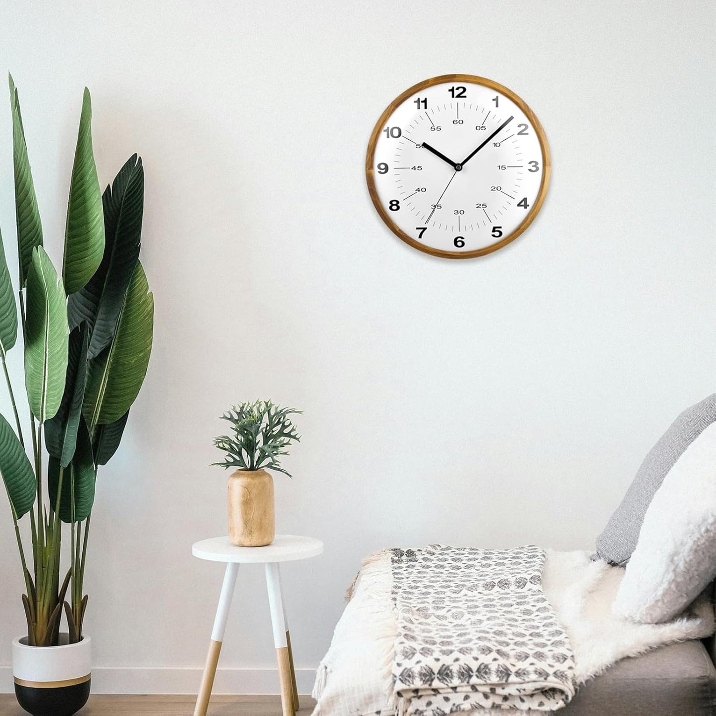 Tahitica 30cm Modern Quartz Wall Clock Silent Non-Ticking Decorative White NEW