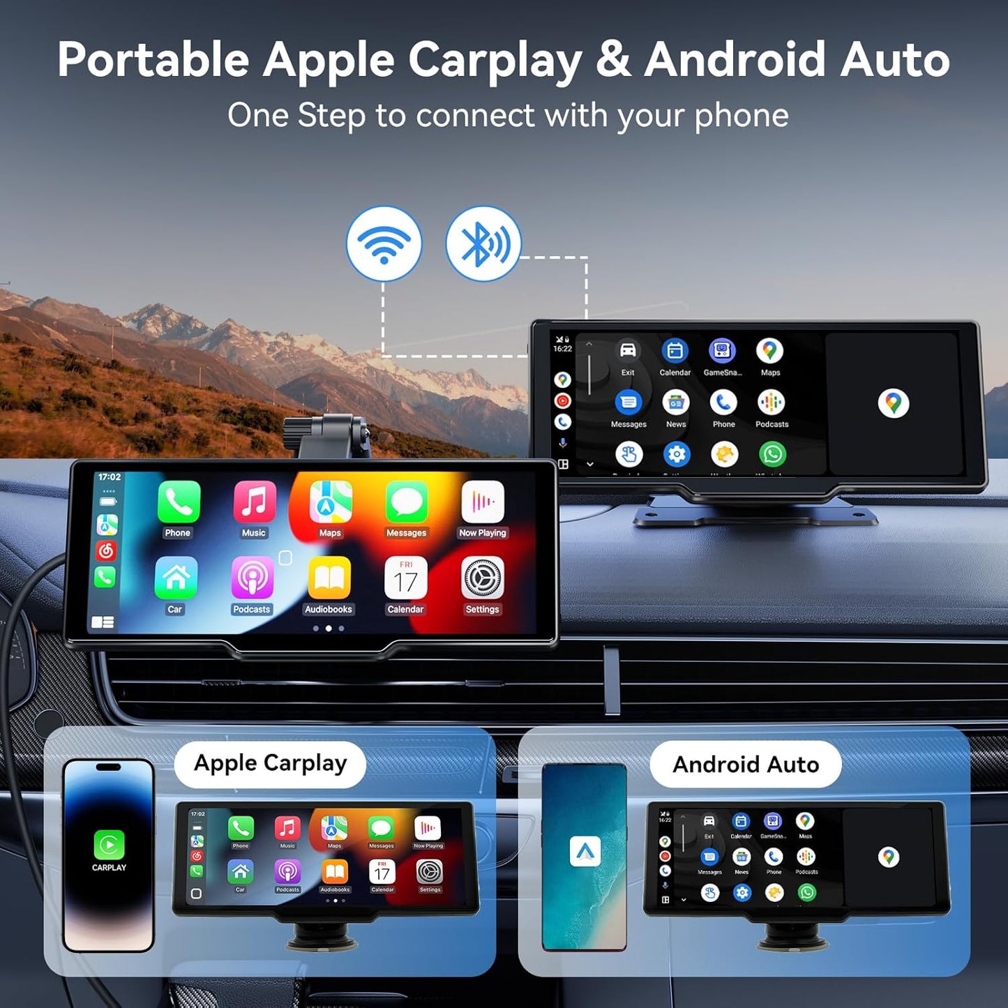 Carpeer Wireless Carplay Screen Radio Accessory for Car with OTA Updates NEW