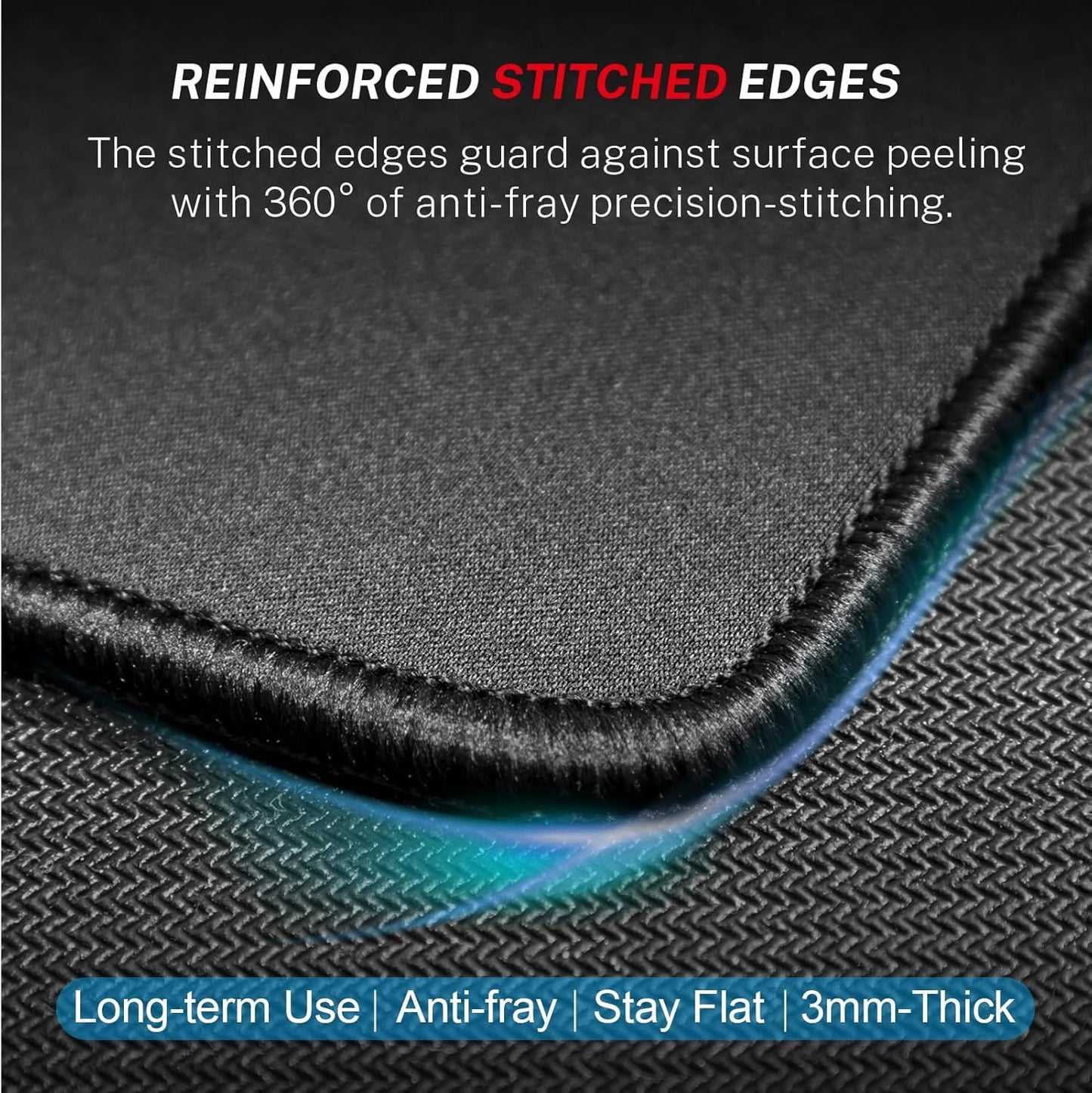 Comfortable Non-Slip Black Mouse Pad 21x26cm for Home Office Desk Accessory NEW