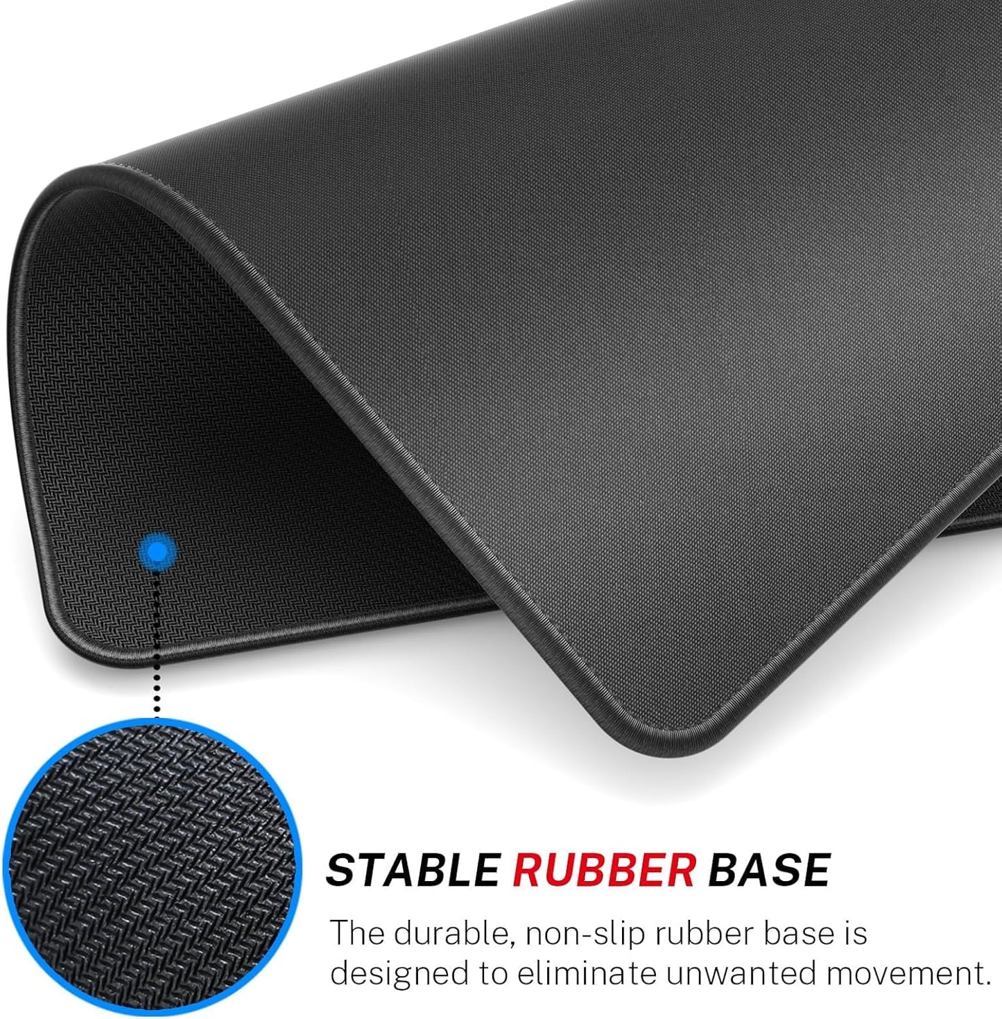 Comfortable Non-Slip Black Mouse Pad 21x26cm for Home Office Desk Accessory NEW