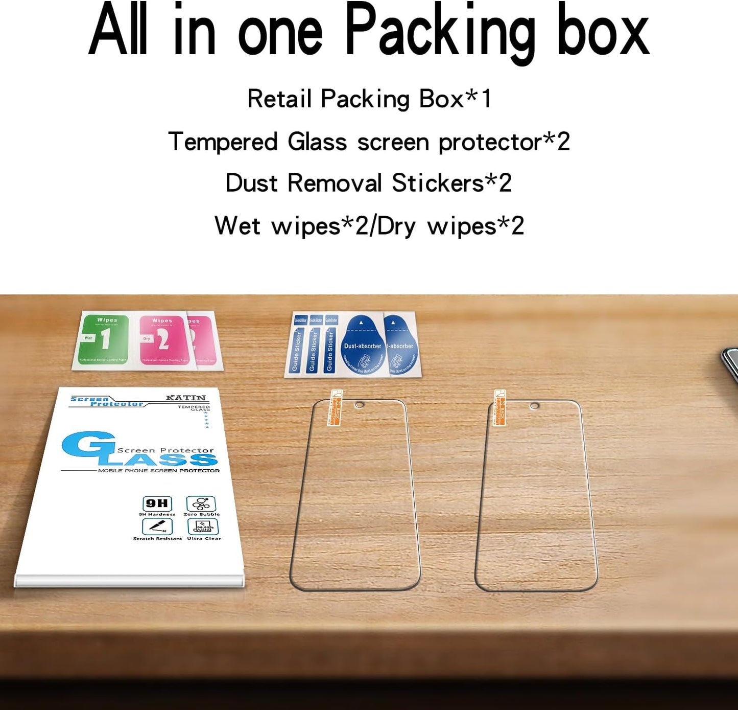 KATIN Clear Tempered Glass Screen Protector for Google Pixel 10 Pro Phone NEW