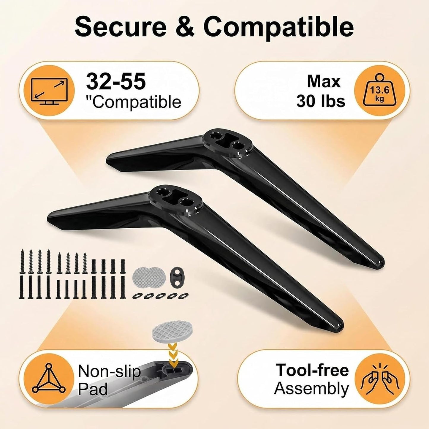Adjustable Universal TV Stand Legs Mounting Bracket for Hisense TCL TVs NEW