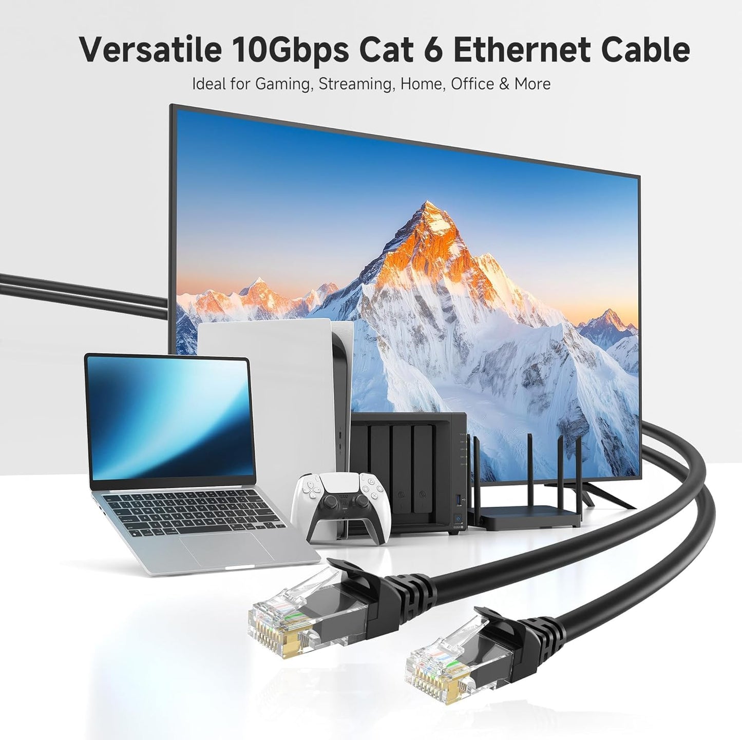 Cable Matters 10Gbps Snagless Cat 6 Ethernet Cable, 6m, Black - High-Speed DEMO