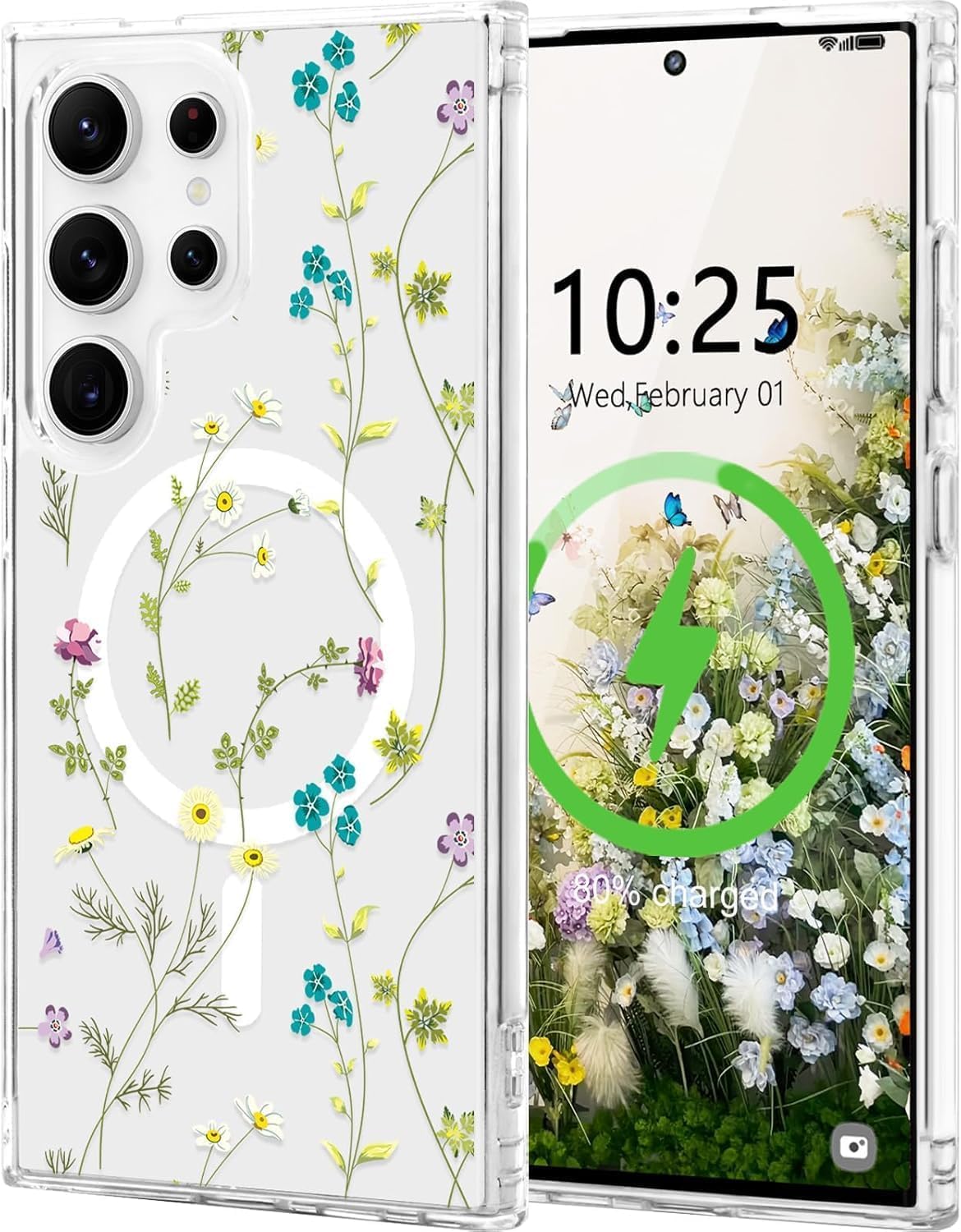 Stylish Clear Floral Phone Case for Samsung Galaxy S24 Ultra DEMO