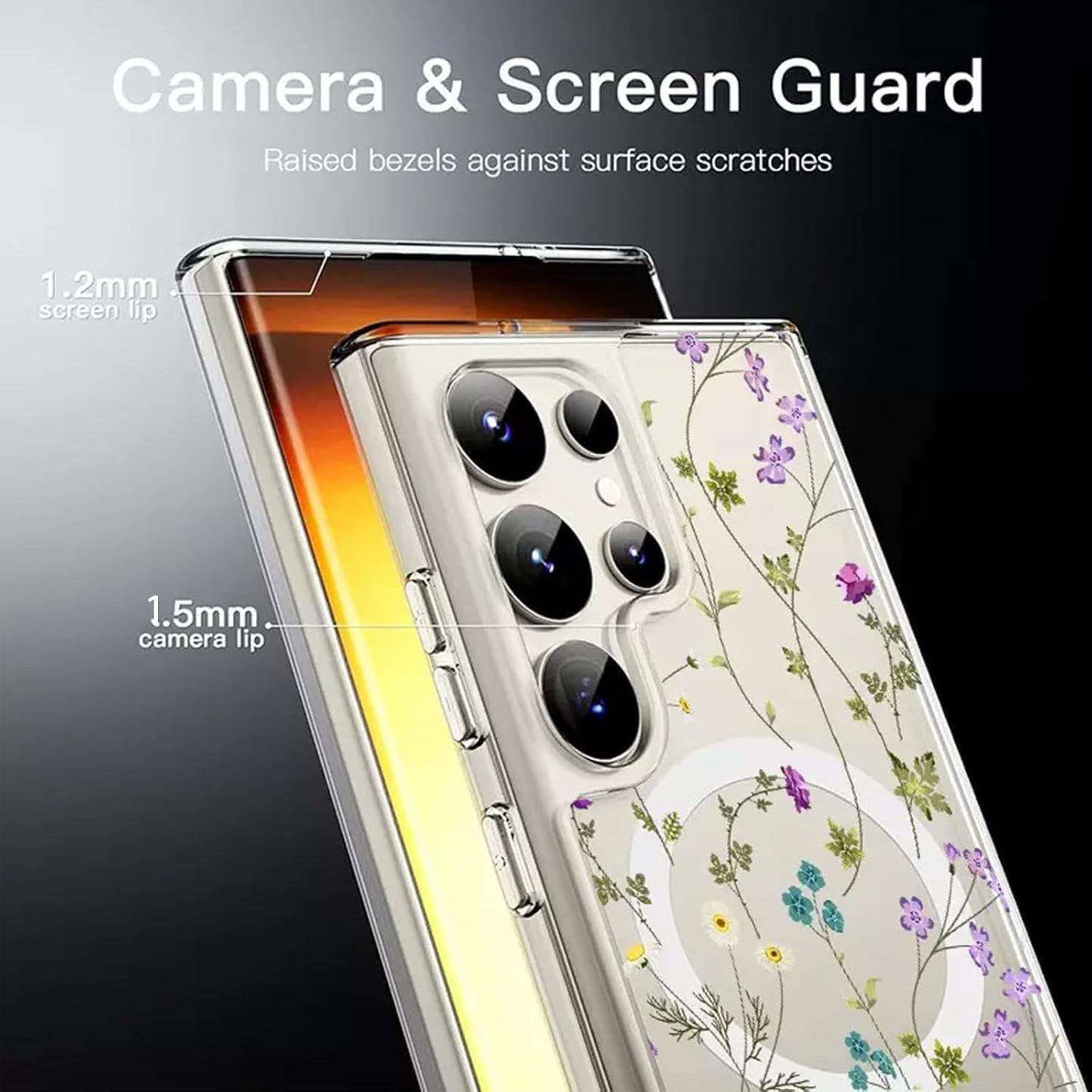 Stylish Clear Floral Phone Case for Samsung Galaxy S24 Ultra DEMO