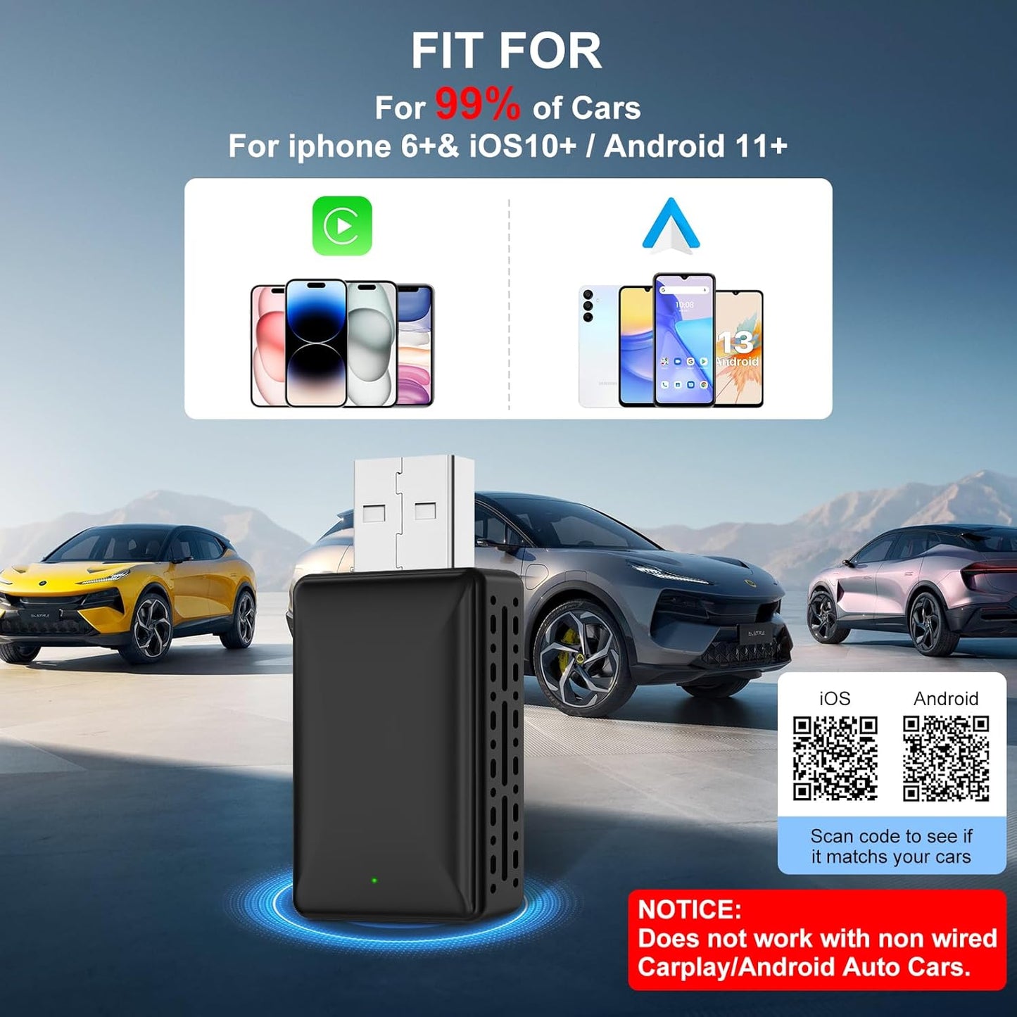 VCARLINKPLAY 2-in-1 Input Adapters Wireless CarPlay Adapter Plug & Play DEMO