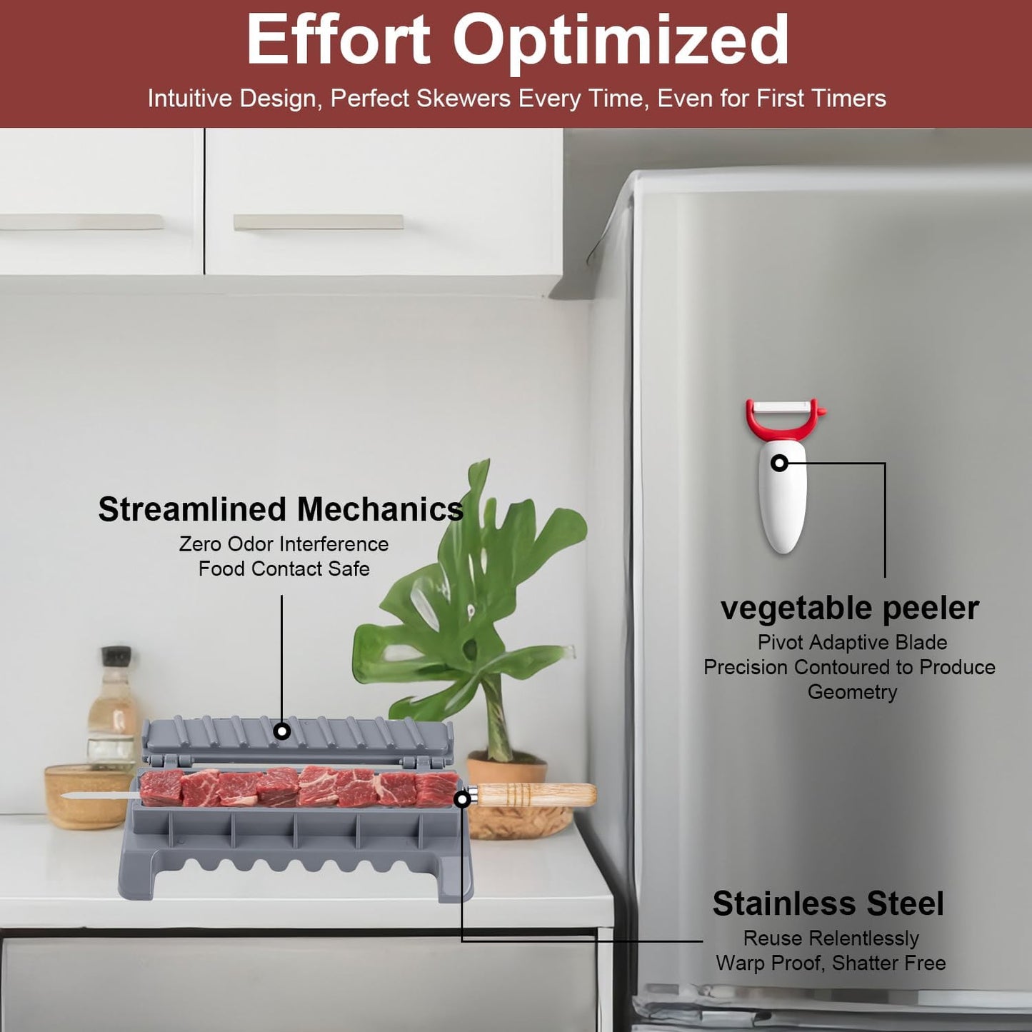 Portable Barbecue Skewers Maker Press Machine in Grey - Versatile Grilling DEMO