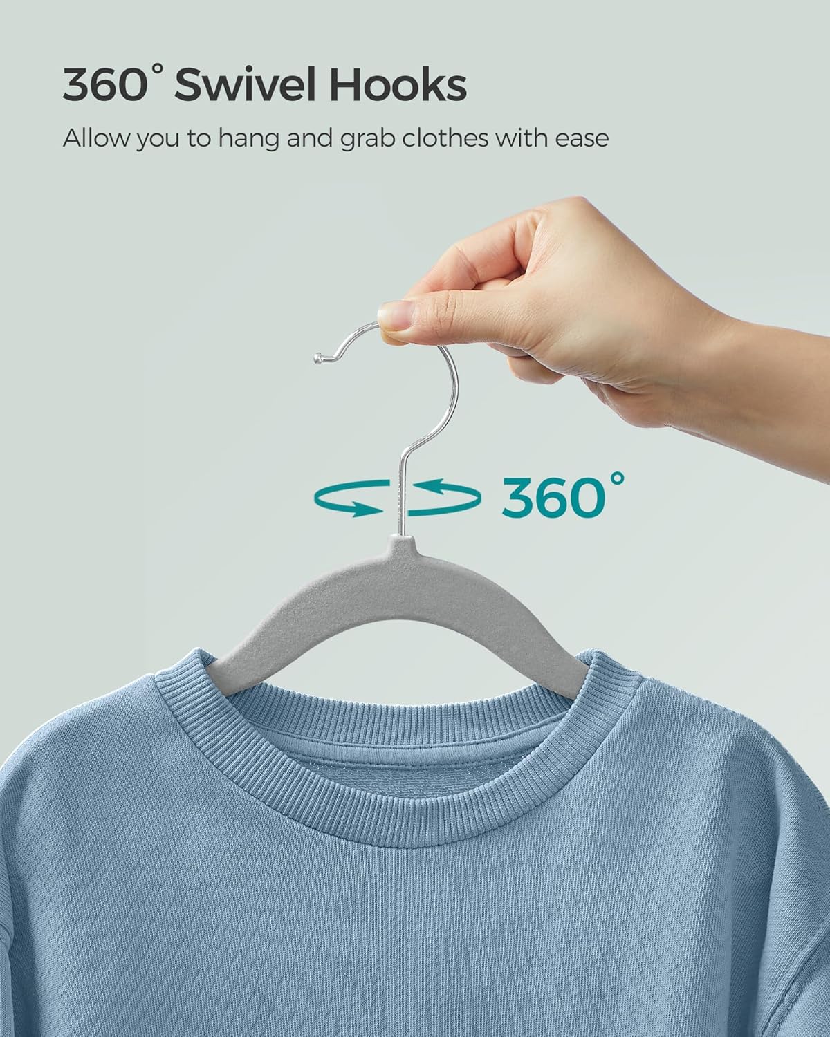 SONGMICS 50 Pack Hangers for Closet 11.8 x 8.1 Inches Grey Plastic Velvet NEW