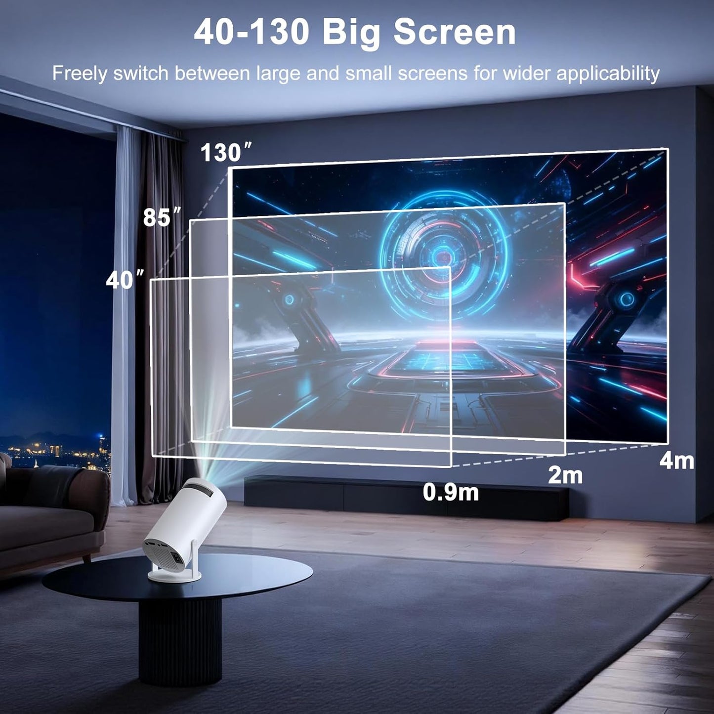 1080P Mini Projectors Projector with Auto Keystone Correction for Home Theater