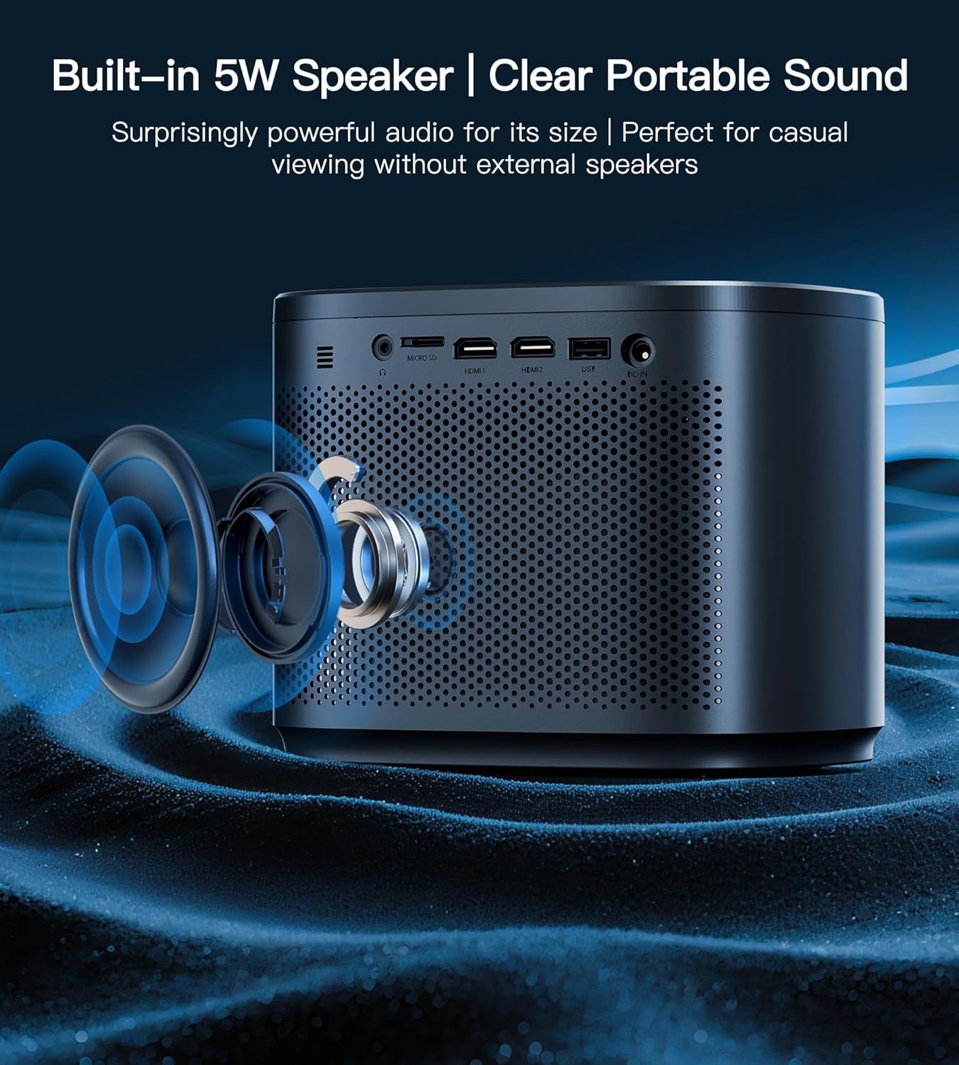 High-Definition 1080P Projectors Portable Movie Projector with 200-Inch