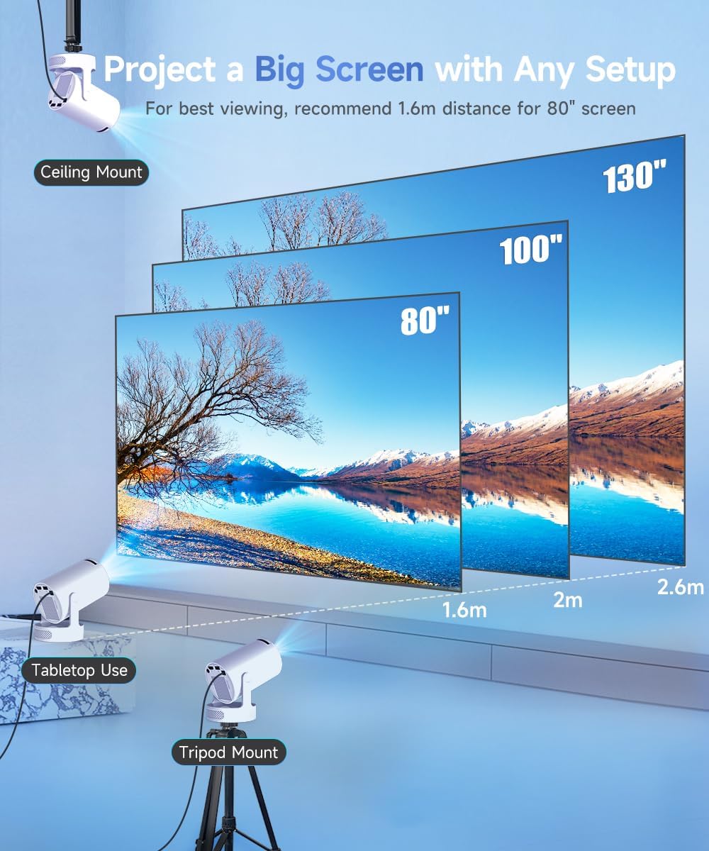 Magcubic 4K Projectors Mini Projector with Upgraded HiFi Speaker, Built-in