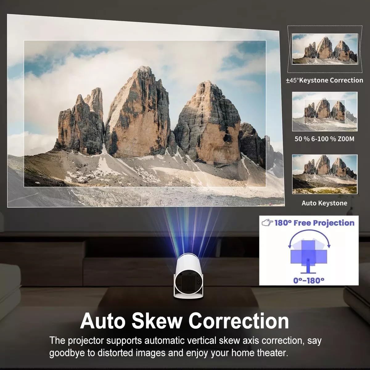4K Ultra Projectors HD Portable Projector with 5G WiFi 6 and Bluetooth 5.0 -
