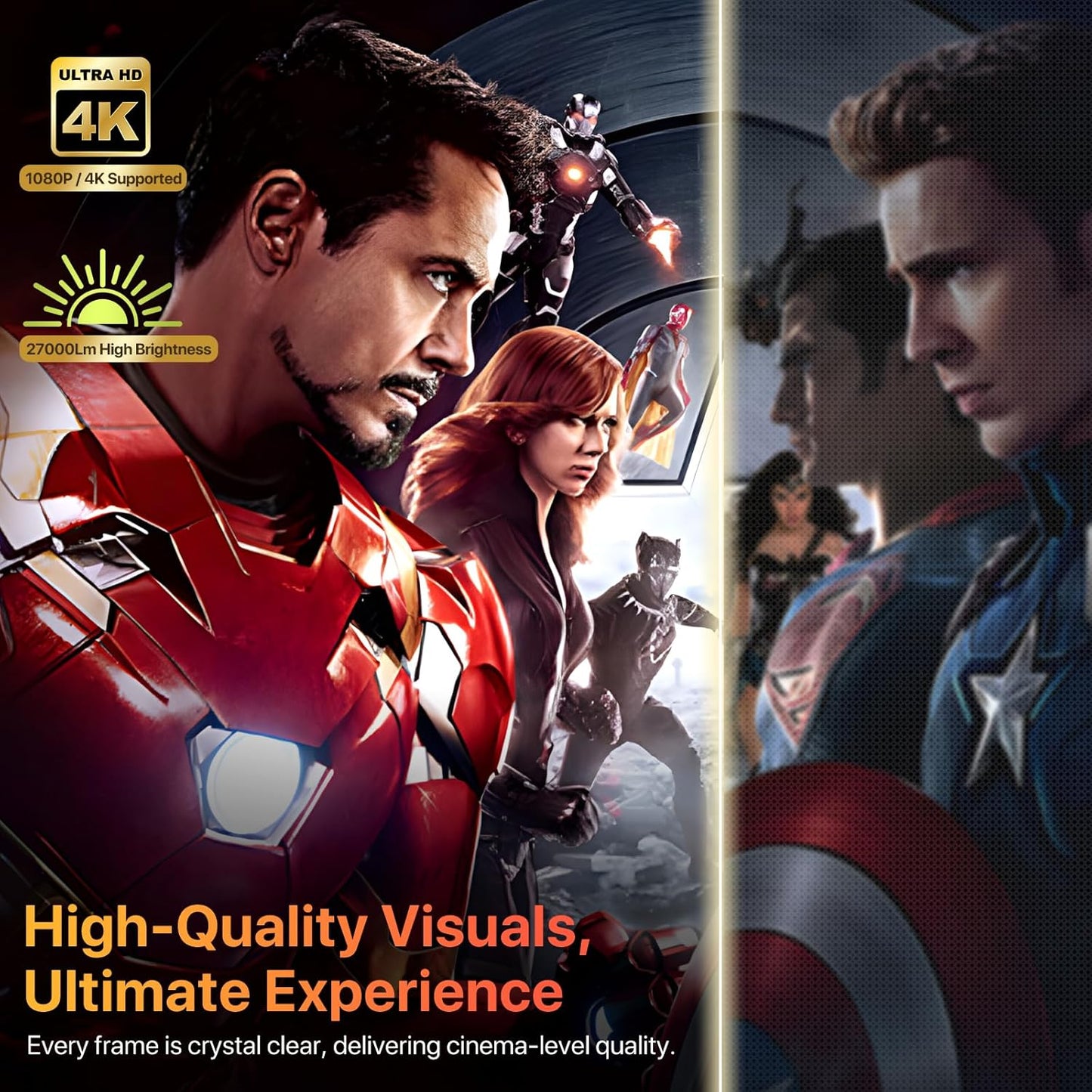 General Portable Projectors Projector with HiFi Speaker Built-in Apps 1080P
