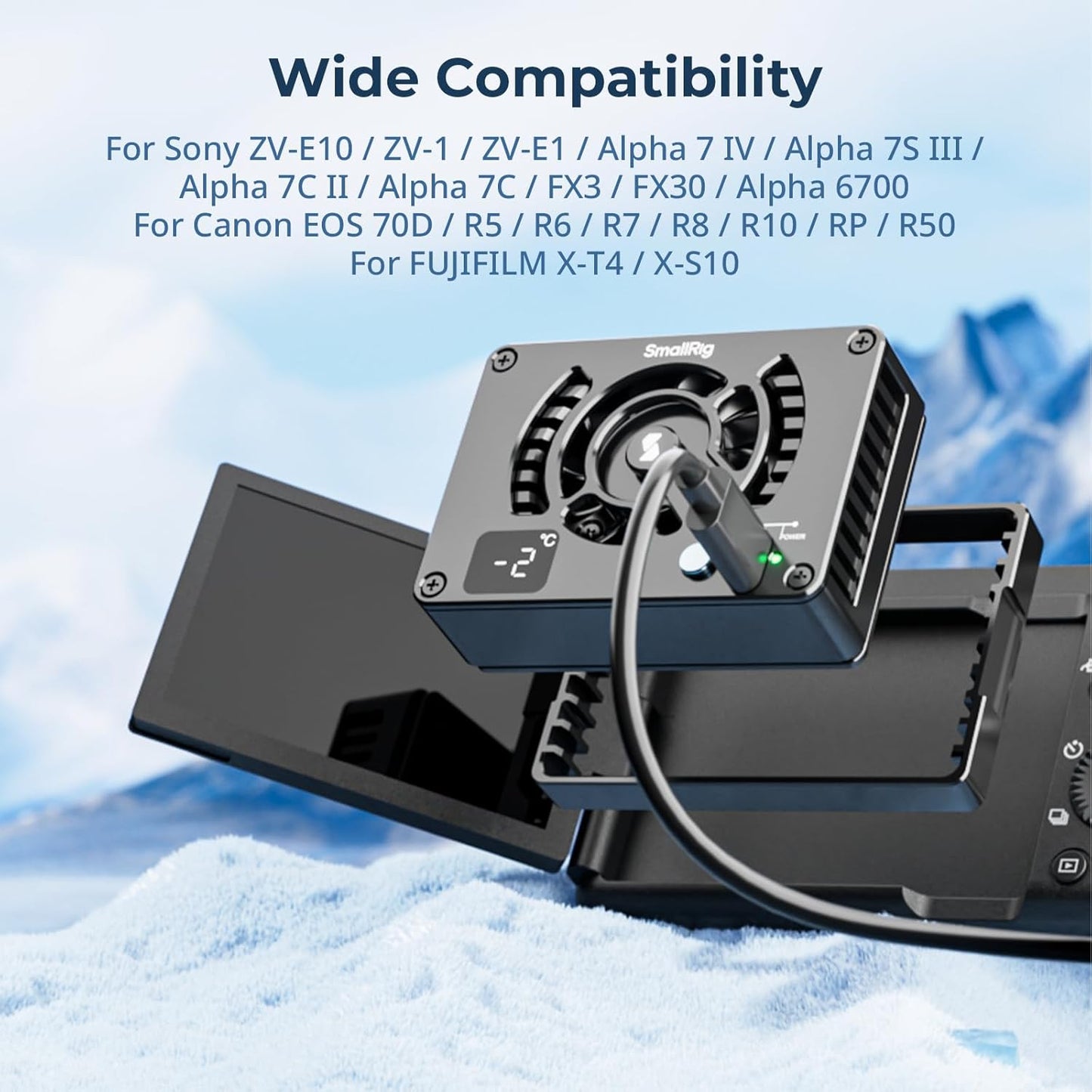 SMALLRIG Camera External Cooling System for Sony Canon FUJIFILM Handheld NEW