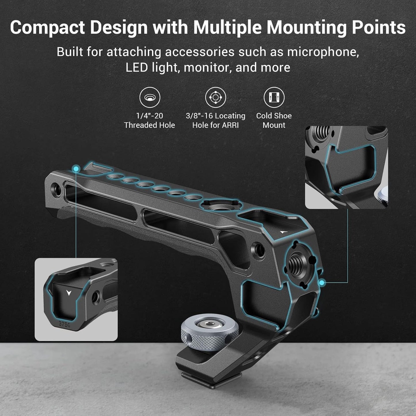 SMALLRIG Handheld Stabiliser with Cold Shoe Grip for Camera Cage Universal NEW