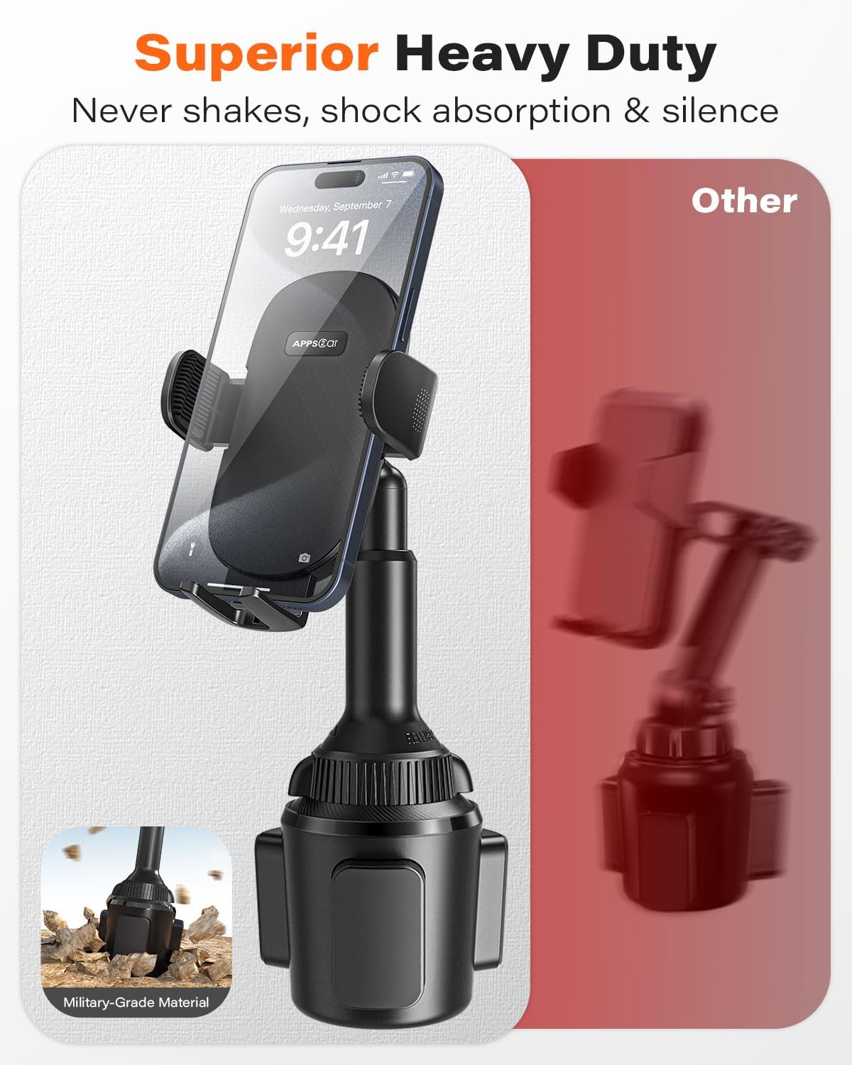 APPS2Car Universal Automobile Accessories Car Cup Phone Holder 360° Swivel NEW