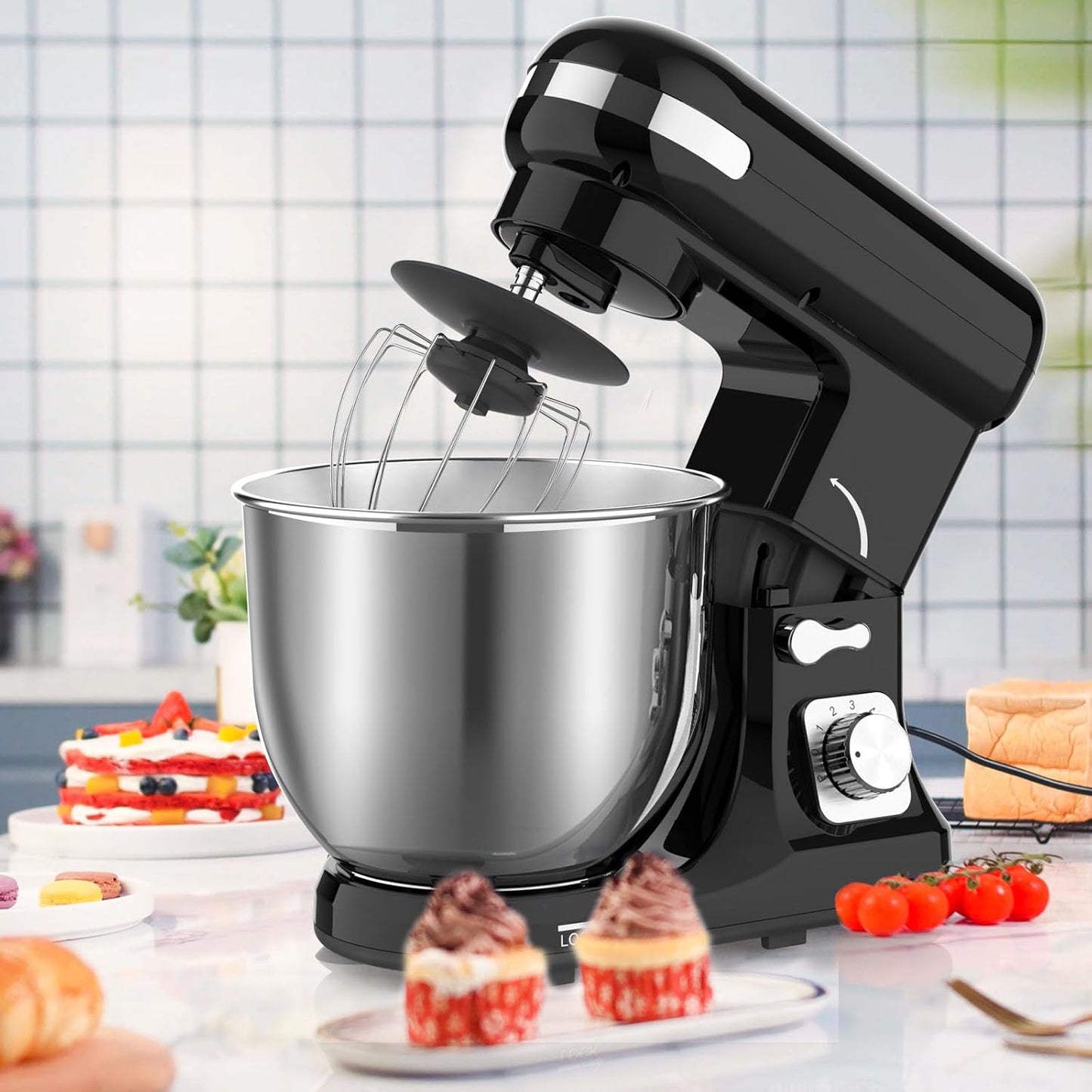 ADVWIN 6.5L Stand Mixer with Electric Food Grinder and Mincer, Black, DEMO
