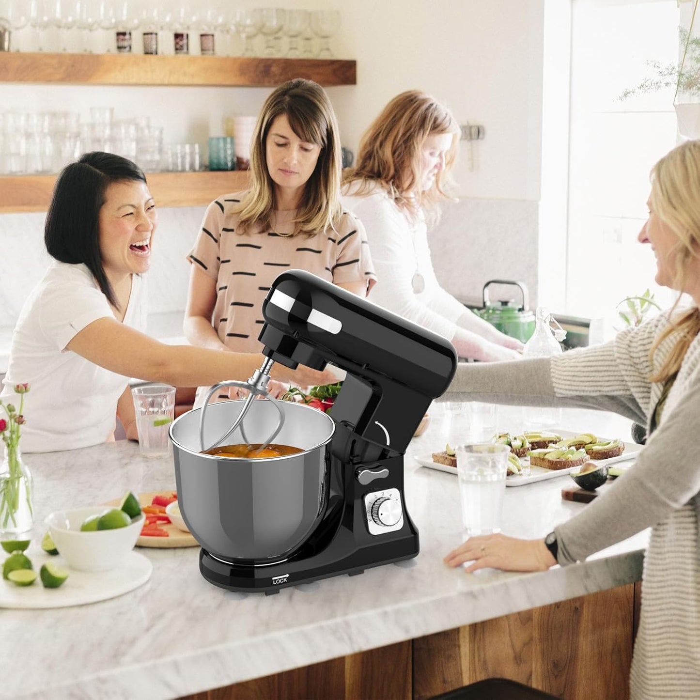 ADVWIN 6.5L Stand Mixer with Electric Food Grinder and Mincer, Black, DEMO