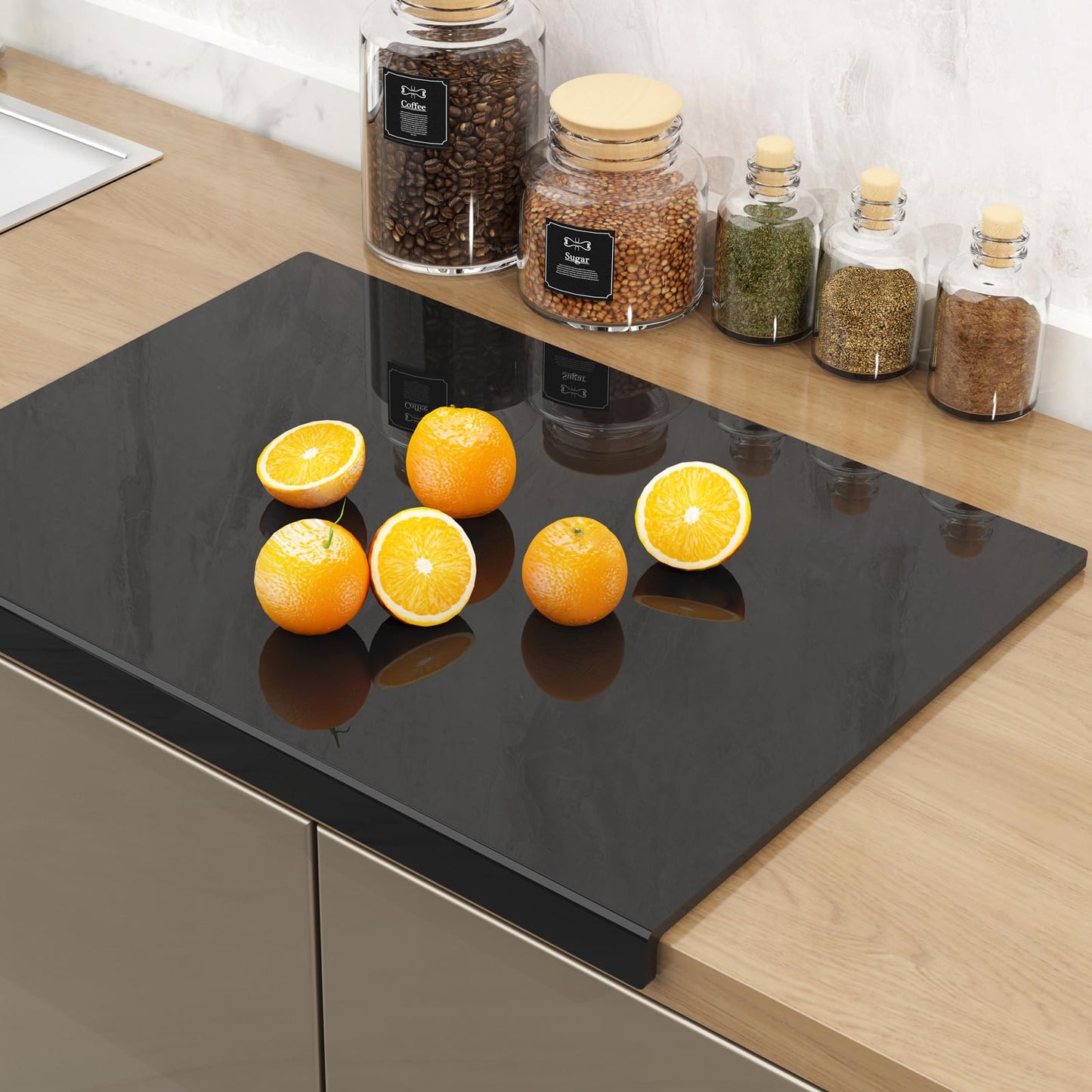 Acrylic Chopping Board with Counter Lip Durable BPA-Free Food Safe Size DEMO