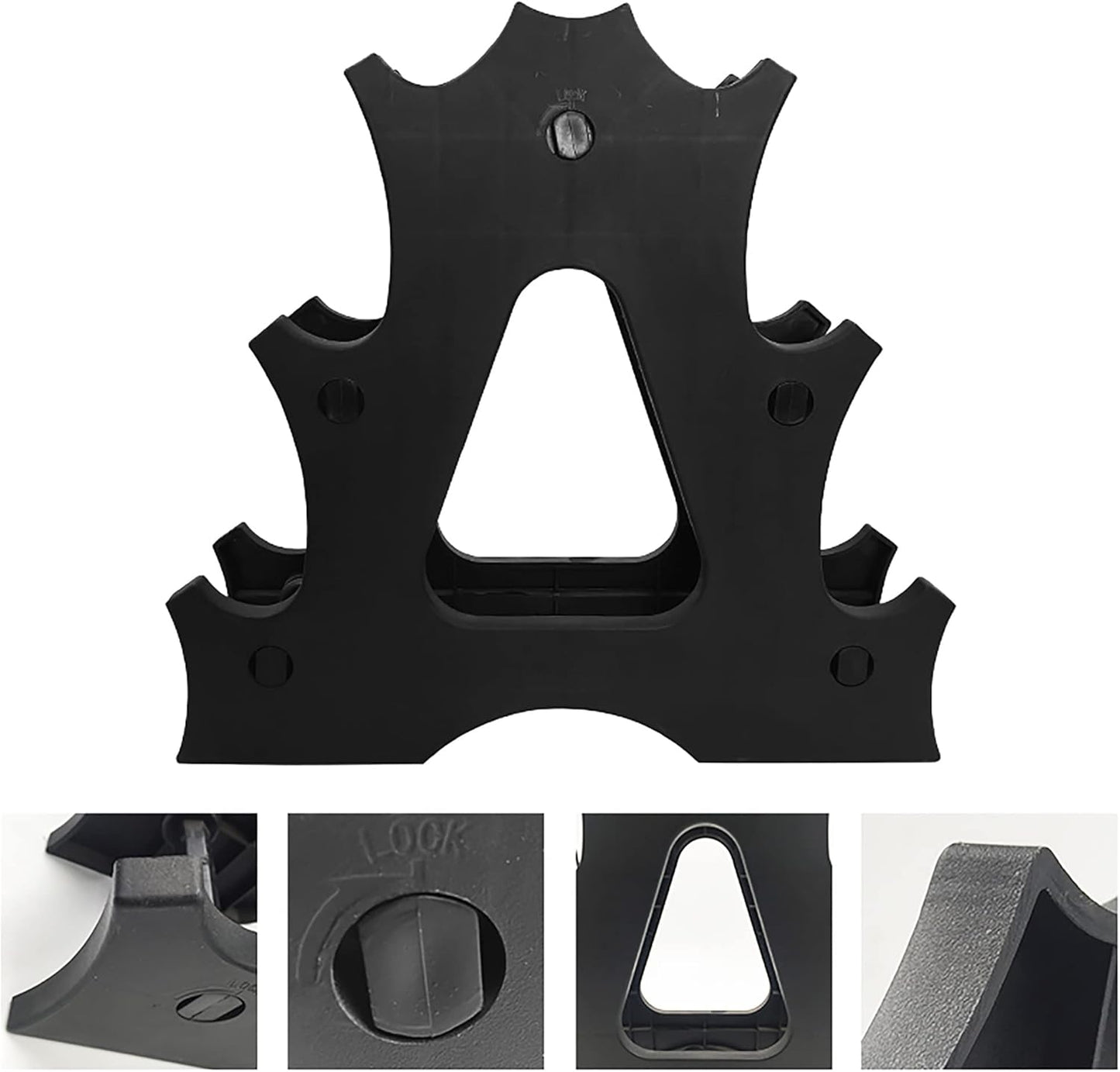 PROIRON 3-Level Dumbbells Dumbbell Holder Stand Organizer - Black Plastic DEMO