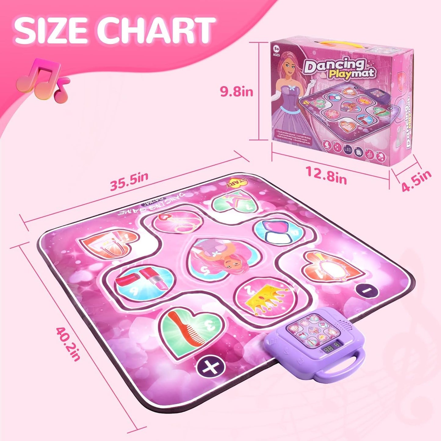 Multicoloured Medium Kids' Electronics Kids' Electronic Dance Pad with LED NEW