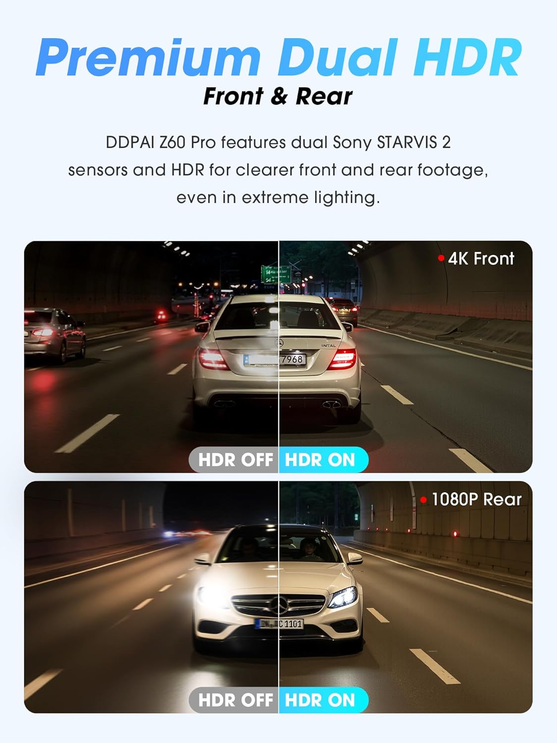 ddpai 4K+1080P+2K On-Dash-Monitoring 3-Channel Dash Cam with Dual STARVIS DEMO