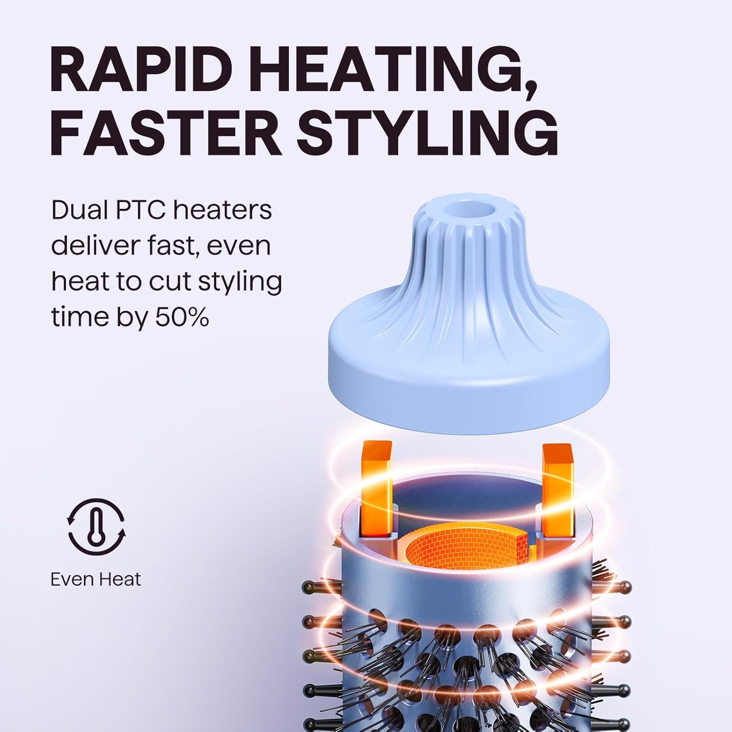 wavytalk Ionic Round Heated Hot Brush for Blowout Boost and Thermal Styling NEW