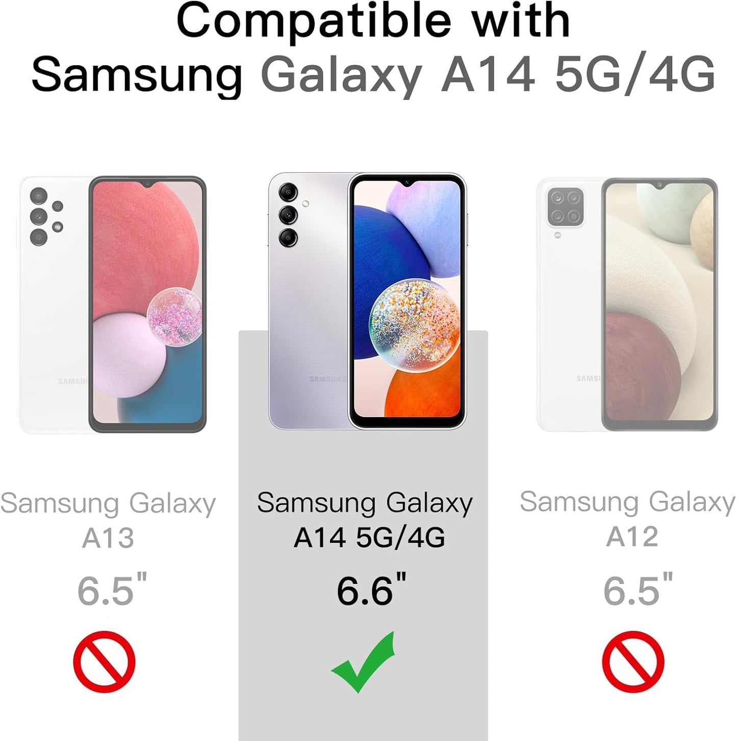 JETech Clear Phone Case for Samsung Galaxy A14 5G 6.6-Inch Smartphone NEW