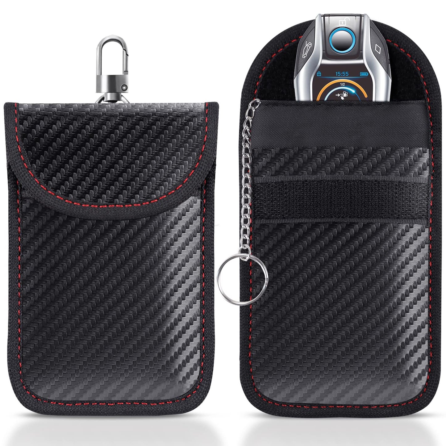 Faraday Car Accessories Bag 2-Pack Black Signal Blocker Pouch, Medium Size NEW