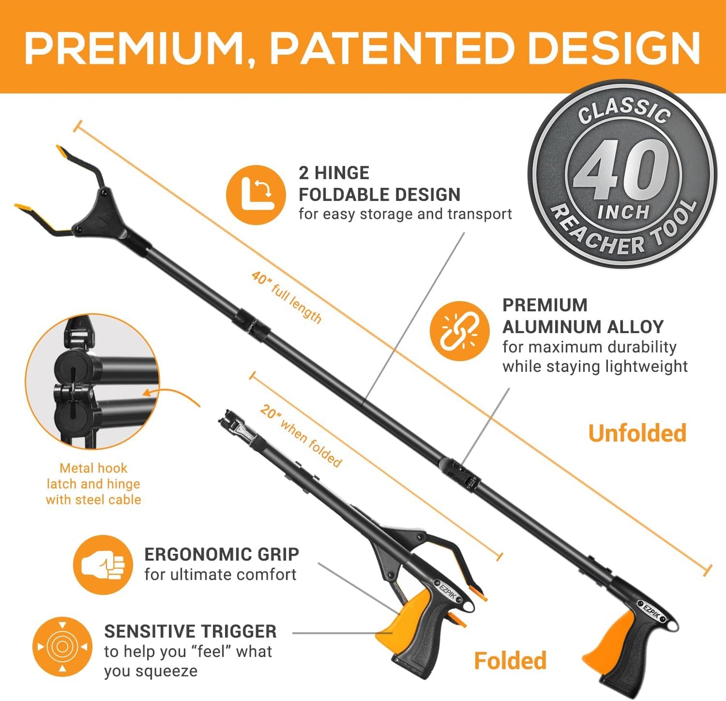 EZPIK Flexible Folding Grabber Tool with Magnets - Reach Aids for Elderly DEMO