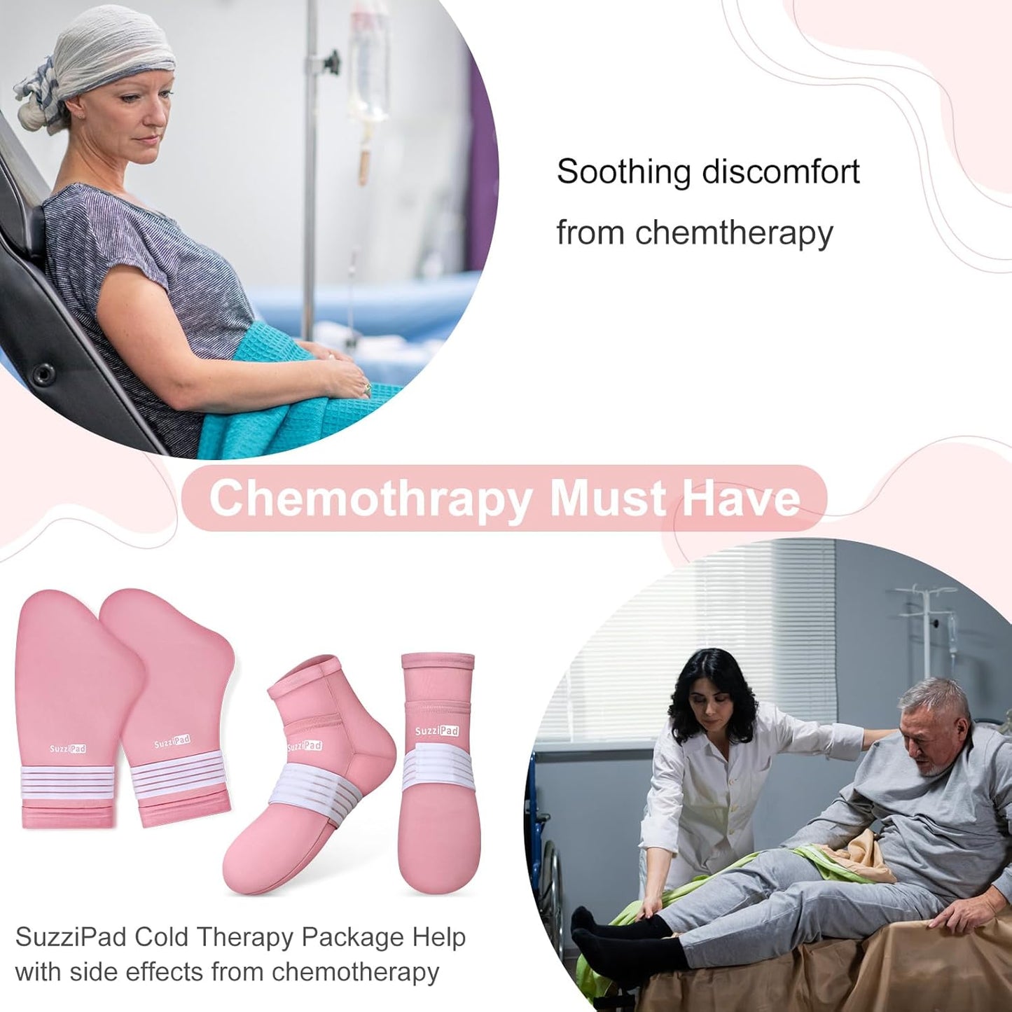 SUZZIPAD Pink Hot & Cold Therapy Socks Gloves Set for Women, S/M Size NEW