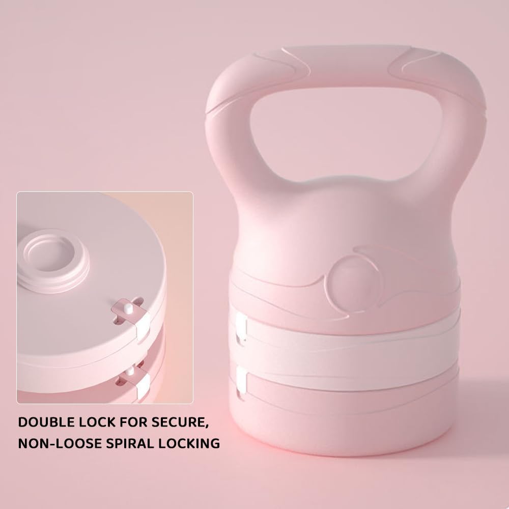 Adjustable 4-in-1 Kettlebells Pink Kettlebell Set with 2.5KG and 4KG DEMO