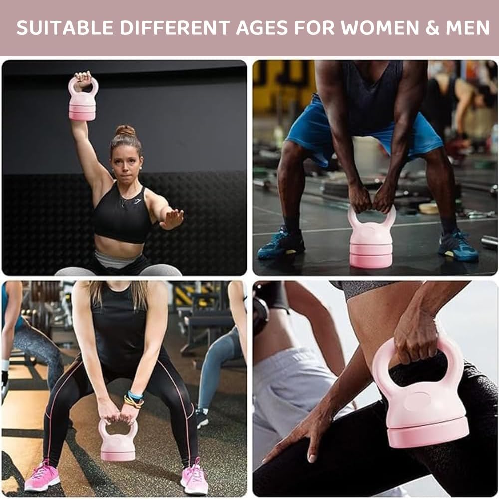 Adjustable 4-in-1 Kettlebells Pink Kettlebell Set with 2.5KG and 4KG DEMO