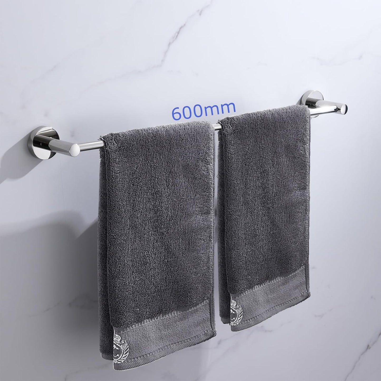Stainless Steel Bathroom Towel Rack Wall Mount Chrome Holder 600mm - DEMO